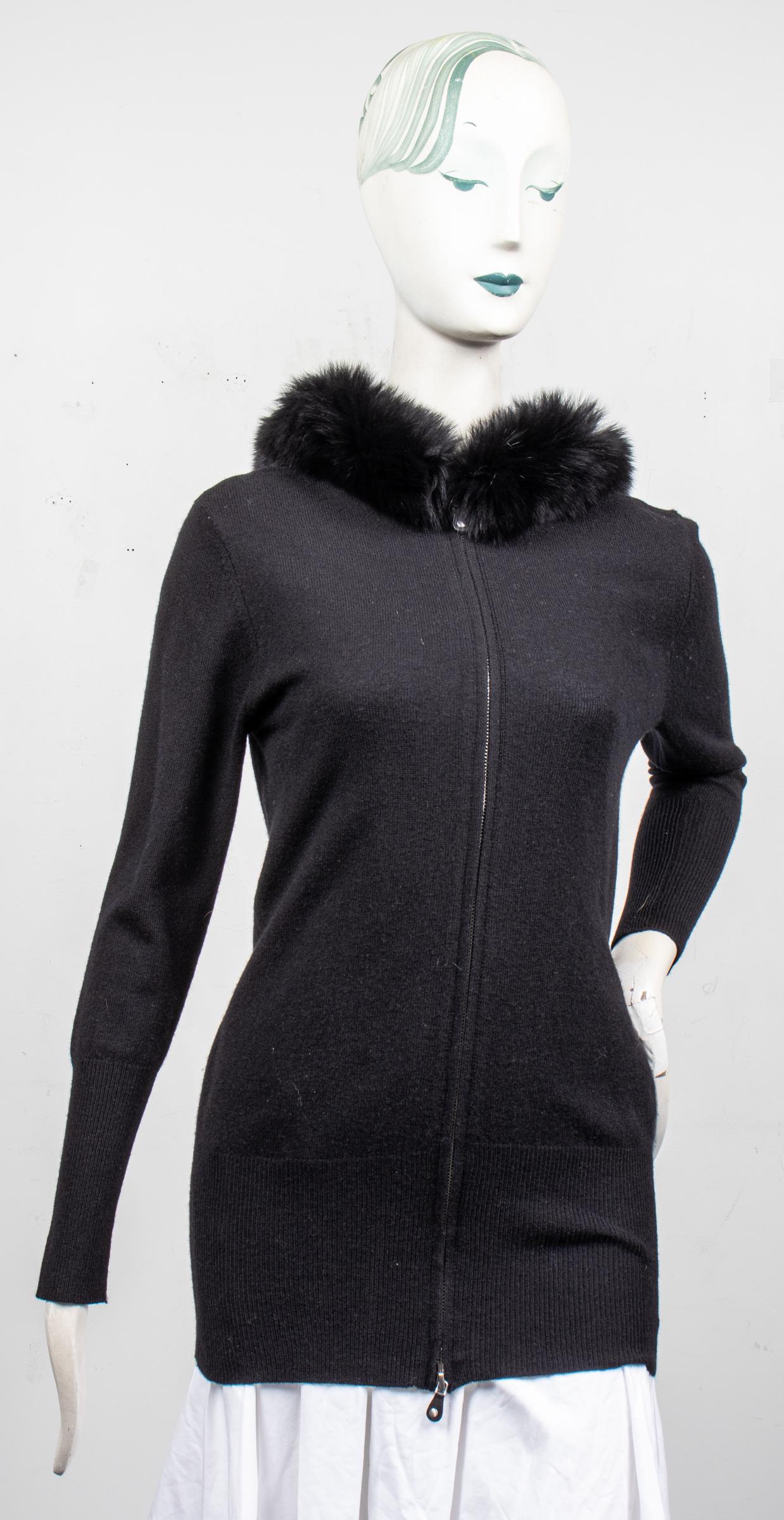 Magaschoni Black Cashmere And Fox Fur Sweater (1 of 7)