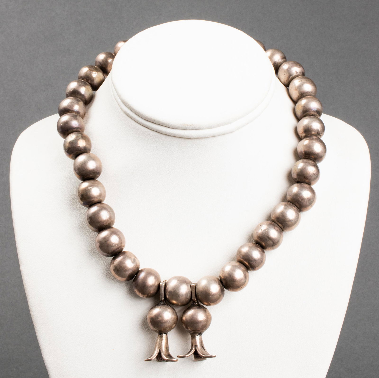 Taxco Mexican Sterling Silver Beaded Necklace (1 of 4)