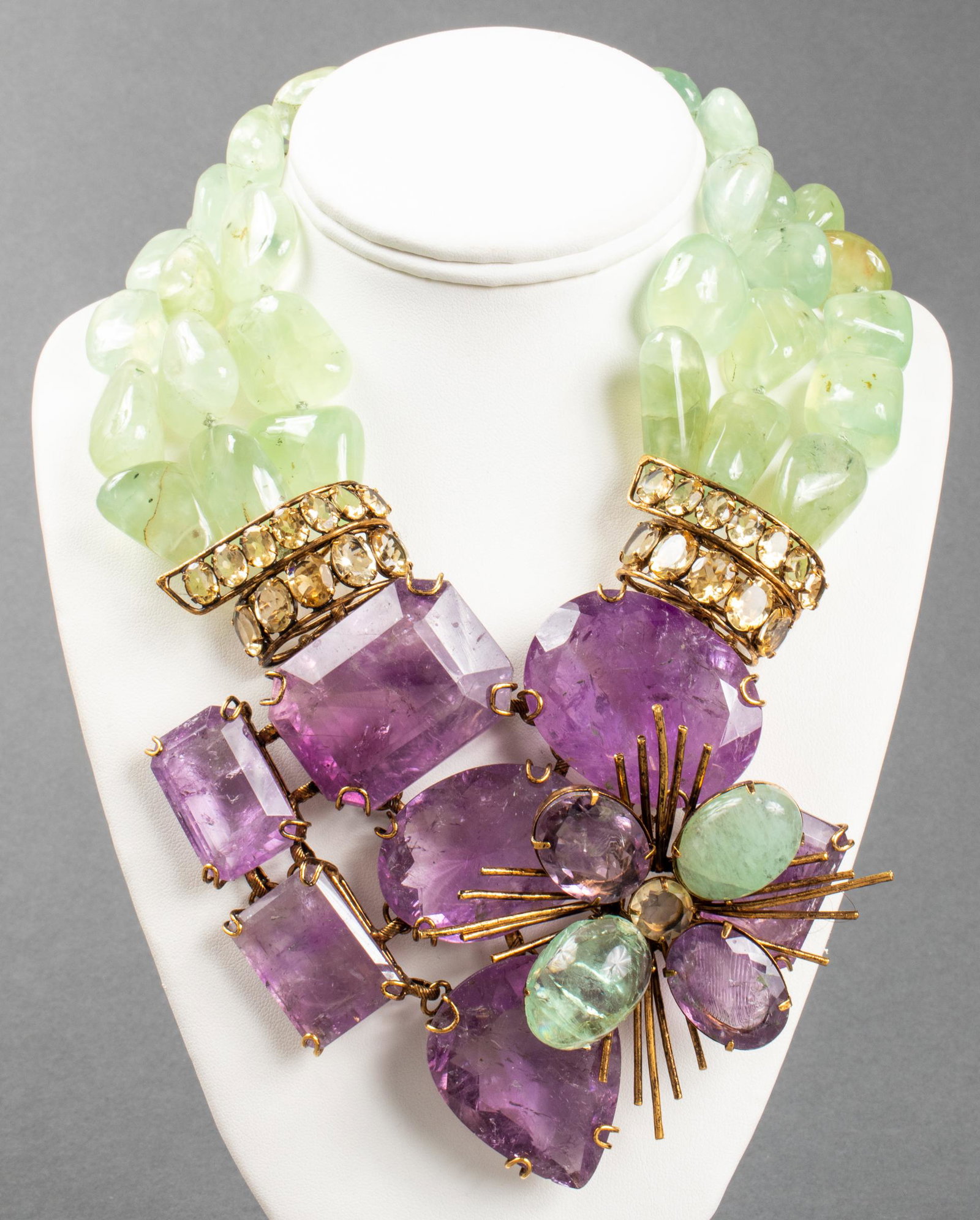 Iradj Moini Amethyst, Prehnite & Citrine Necklace