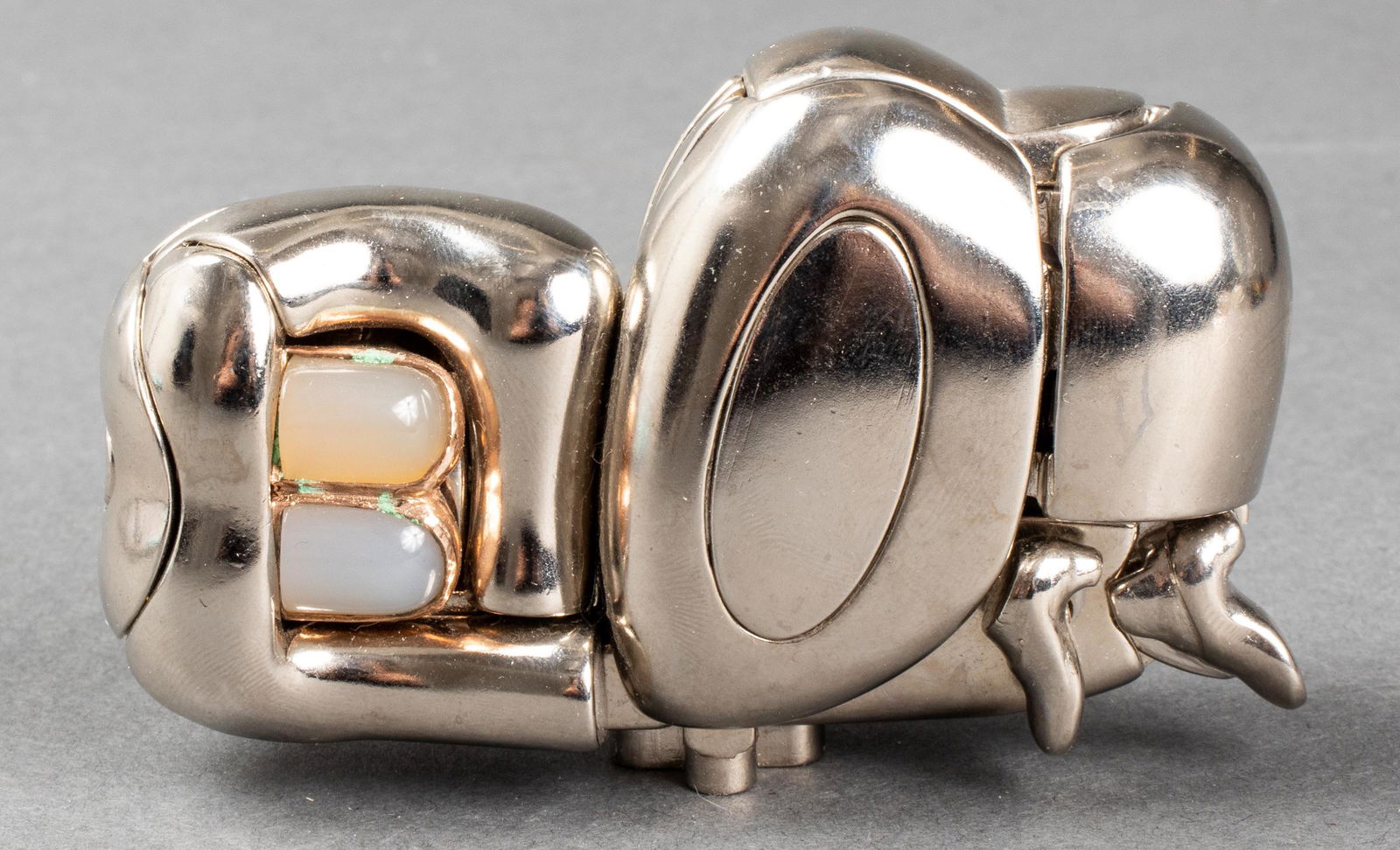 Miguel Berrocal Mini-Zoraida Puzzle Sculpture: Miguel Ortiz Berrocal (Spanish, 1933-2006) "Mini-Zoraida," 1969-70, number 3992 from the edition of 9500 in nickel plated metal, stamped number and signature mark underside, in original box with instr