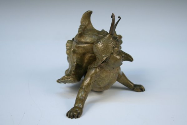 Nouveau Bronze Inkwell Boy Dressed as Snail - 2