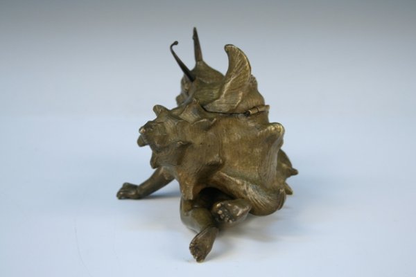 Nouveau Bronze Inkwell Boy Dressed as Snail - 4