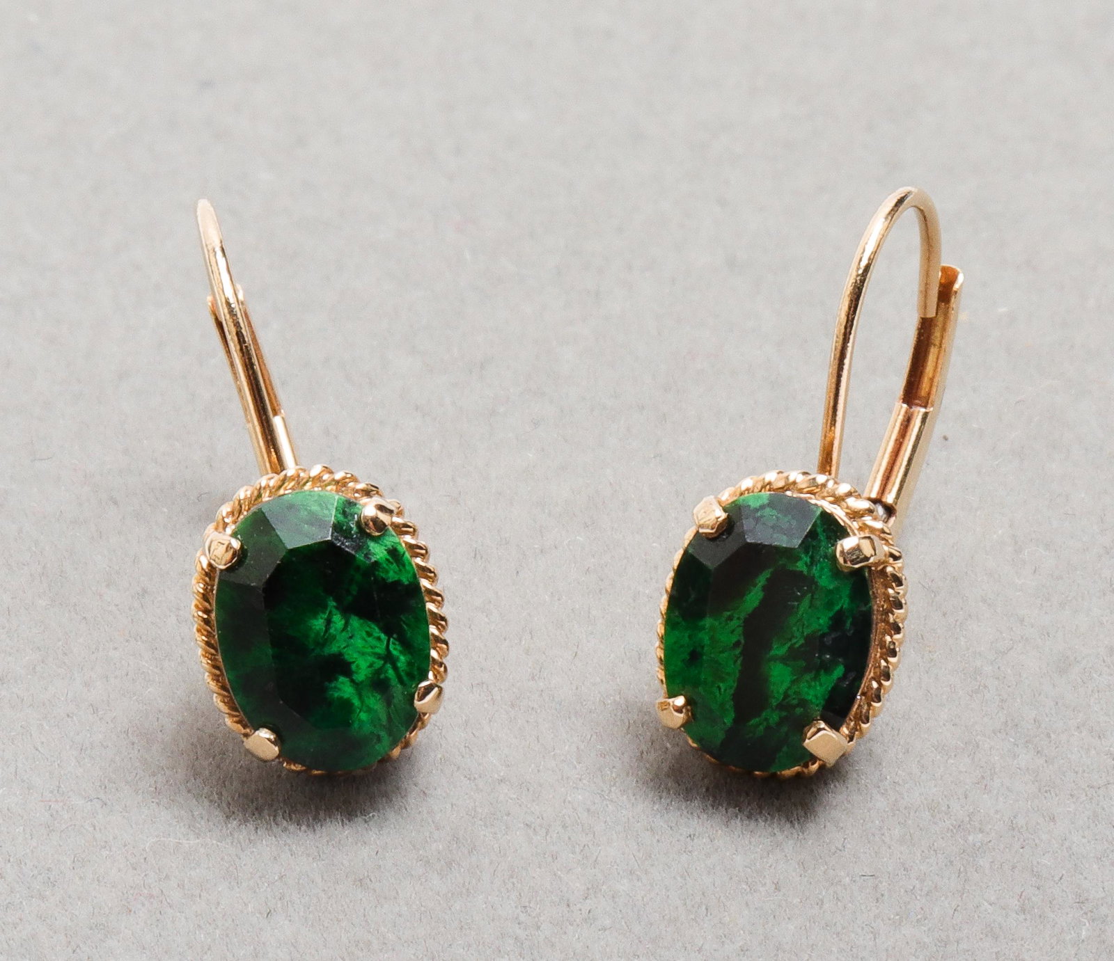 14K Yellow Gold & Oval Maw-Sit-Sit Stone Earrings (1 of 6)