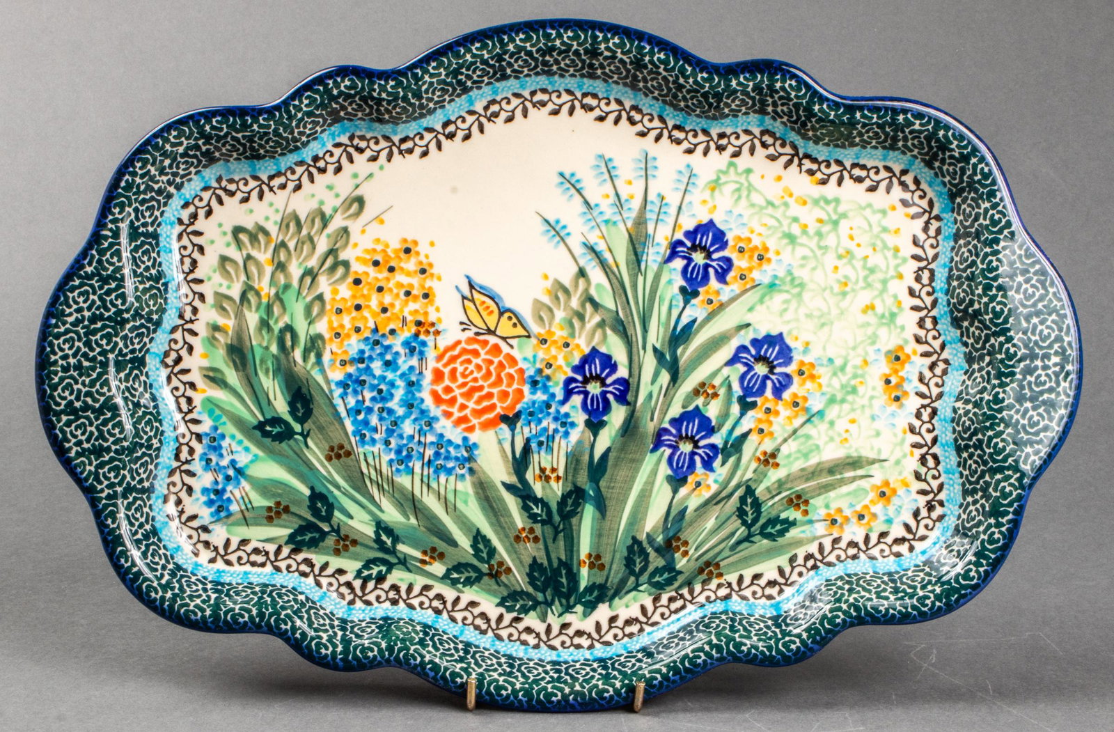 Polish Hand Painted Ceramic Serving Tray (1 of 7)