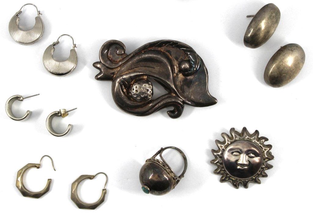 Silver & Silver-Tone Jewelry incl. Mexican, 7 pcs. (1 of 4)