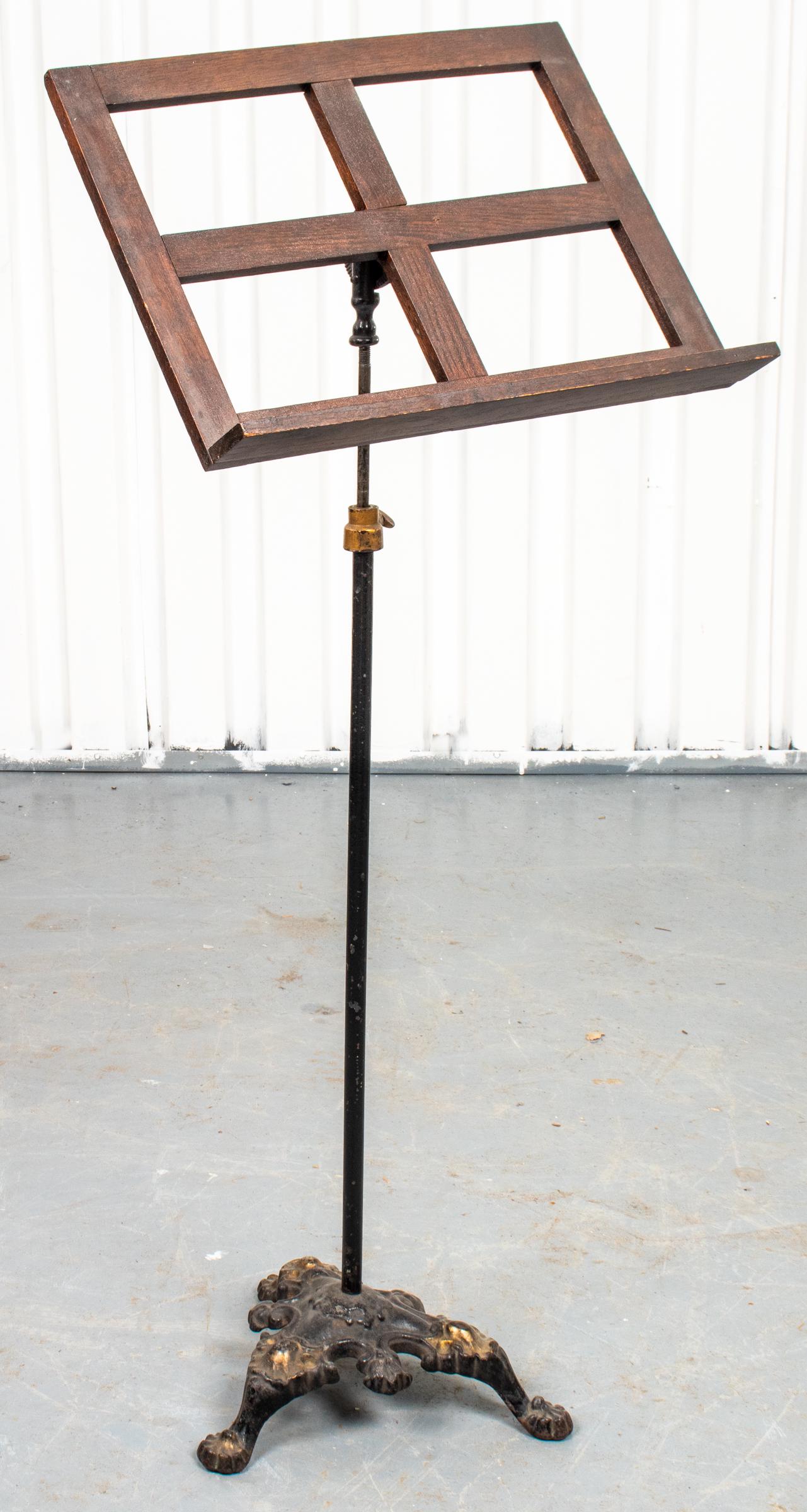 Victorian Oak And Wrought Iron Music Stand (1 of 5)