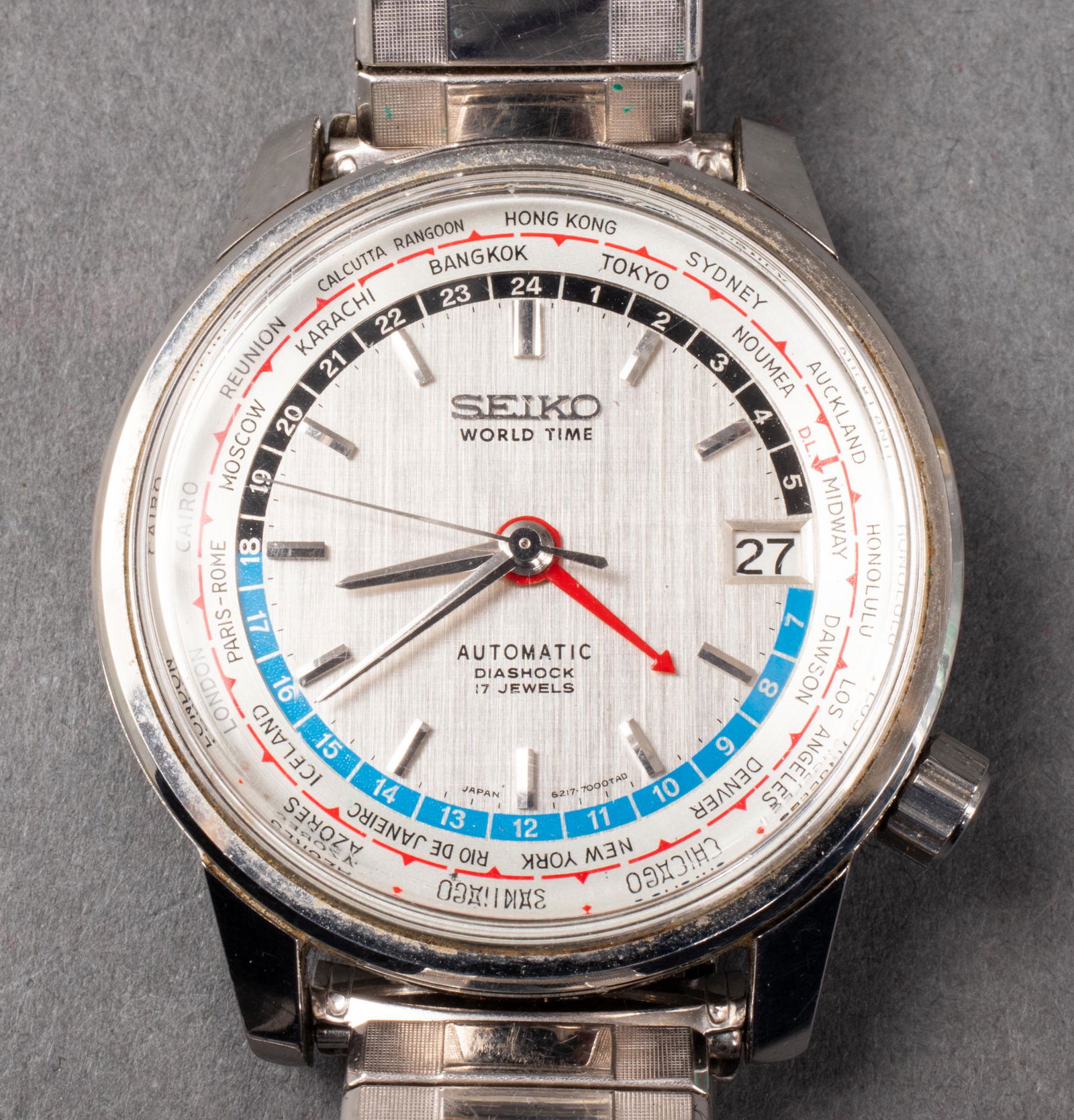 Seiko World Time Automatic Stainless Steel Watch (1 of 3)