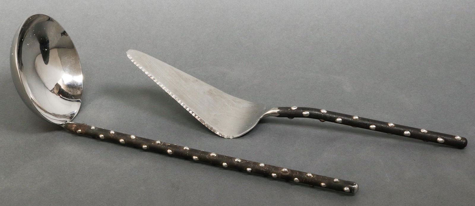 Modern Oxidized Steel Serving Utensils, 2 (1 of 3)