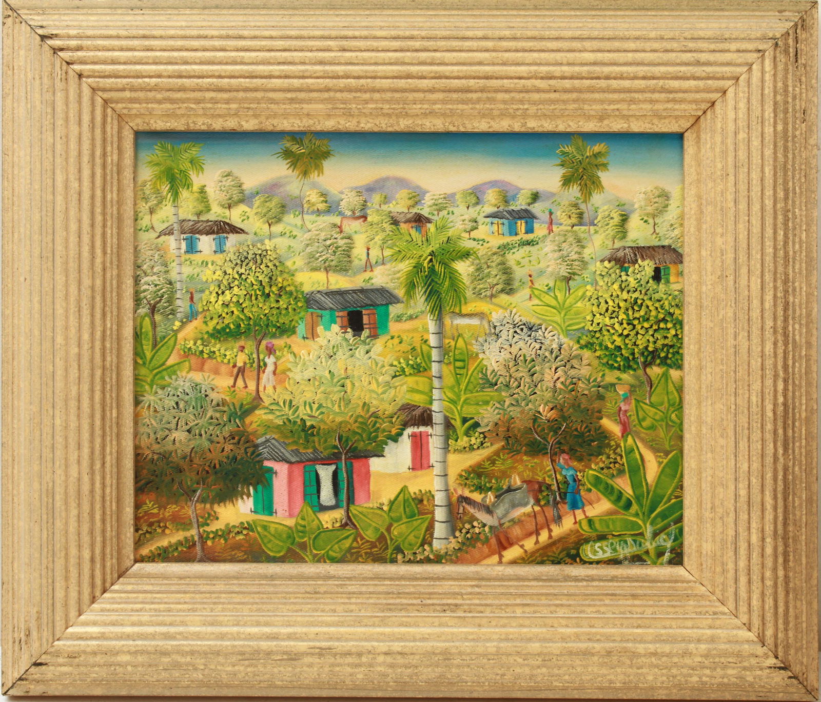 Ossey Dubic Haitian Landscape Oil on Canvas (1 of 6)