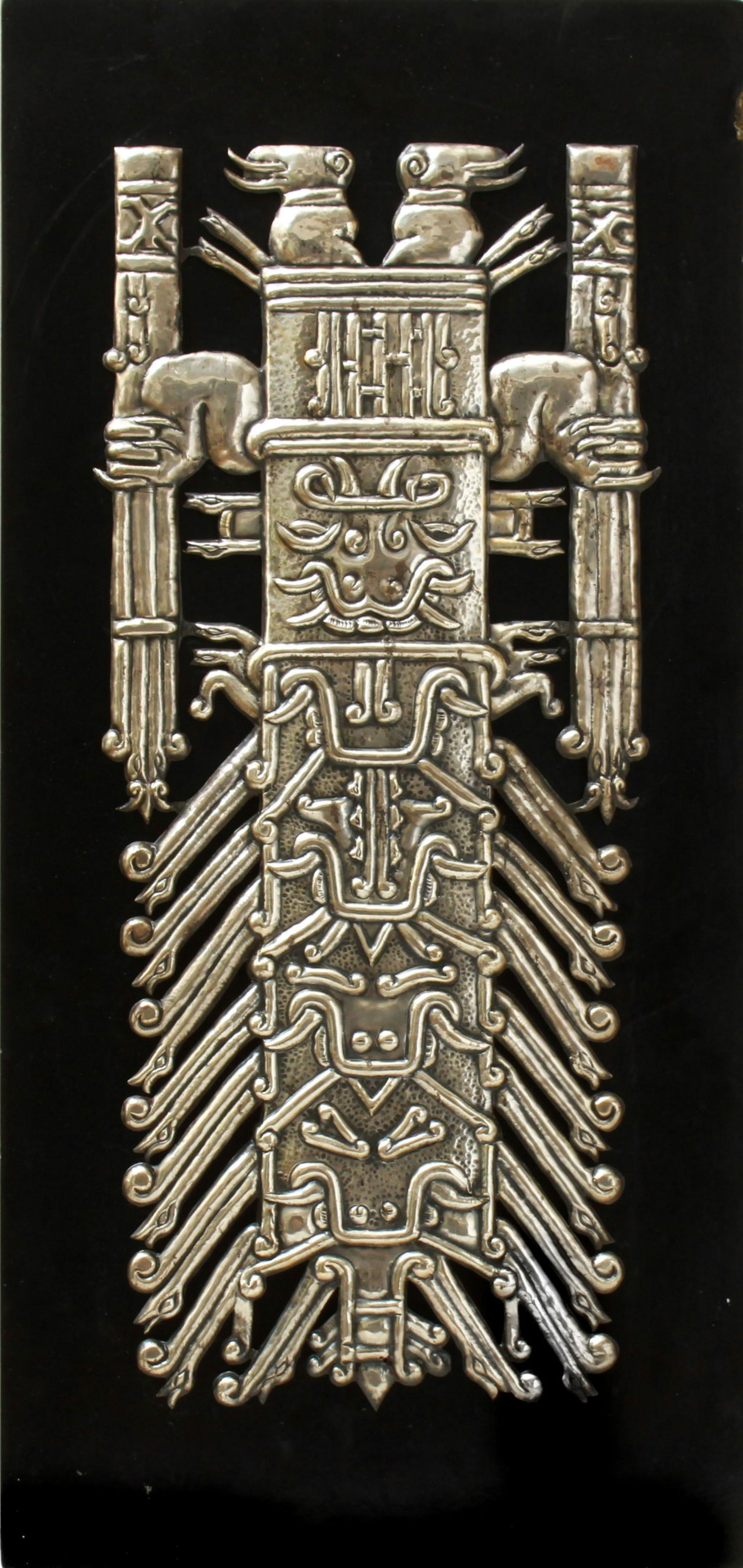 South American Silver-Plate Repousse Plaque (1 of 4)