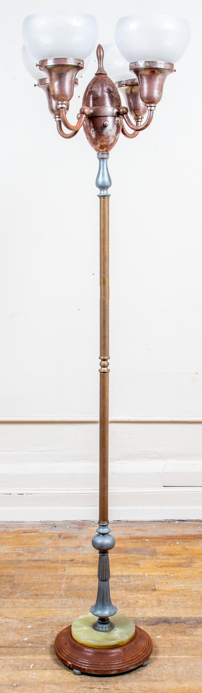 Art Deco Mixed Metal Floor Lamp (1 of 7)
