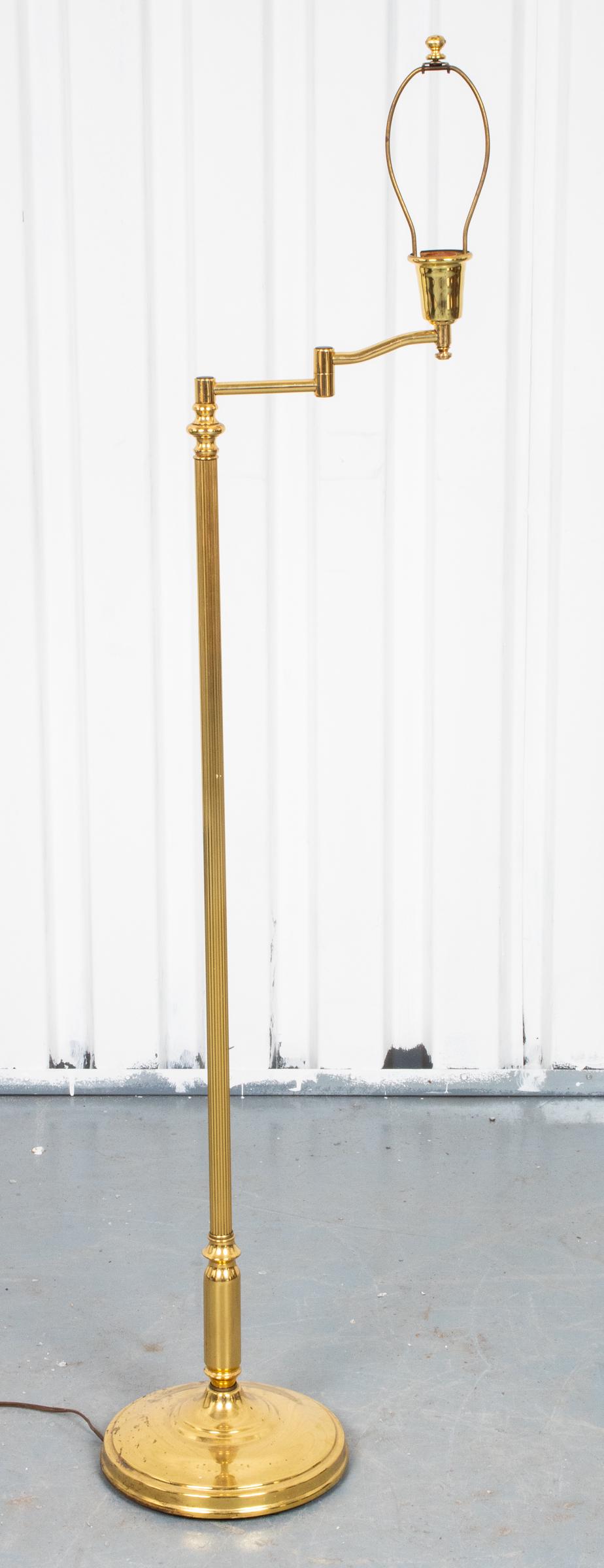 Modern Brass Swing Arm Floor Lamp (1 of 4)