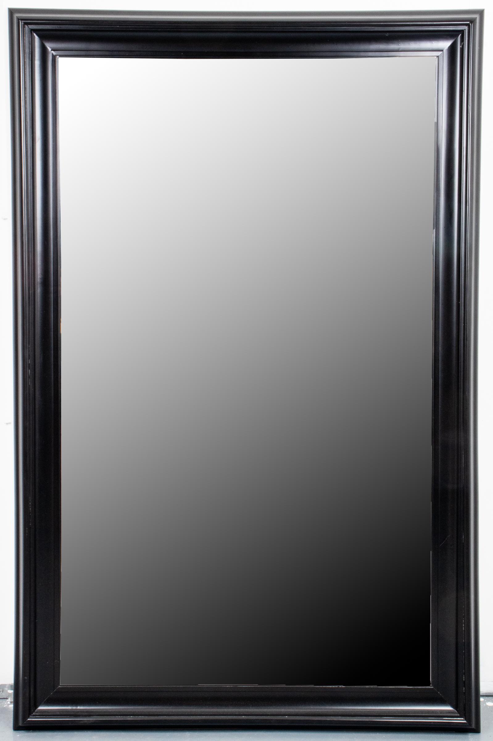 Modern Large Ebonized Beveled Mirror (1 of 3)