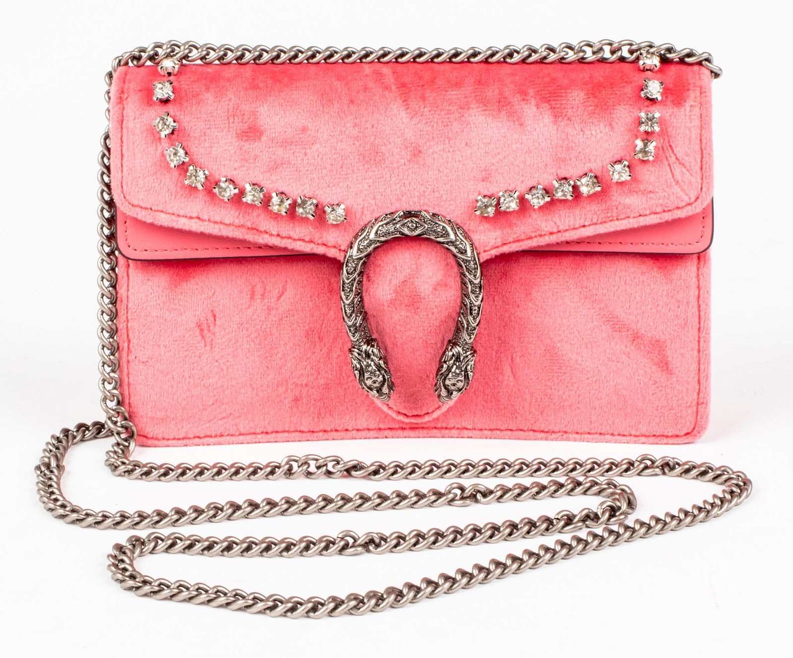 Pink Velvet And Leather Clutch Handbag (1 of 8)