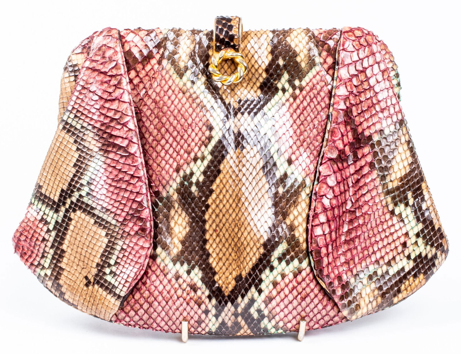 Nara Multicolor Python-Print Clutch Handbag (1 of 4)