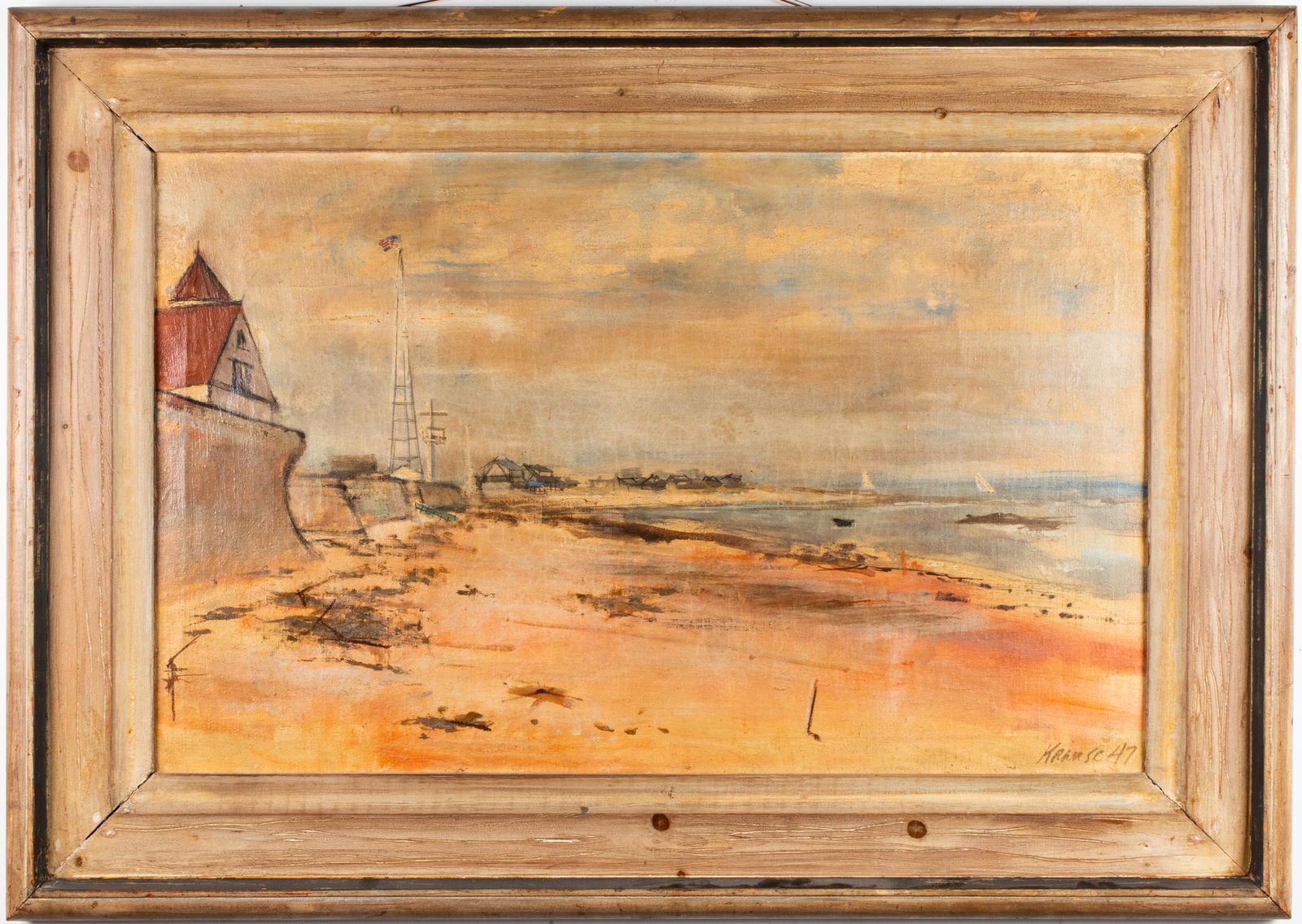 Heinrick Krause Oil on Canvas "Hampton Beach" 1947 (1 of 10)