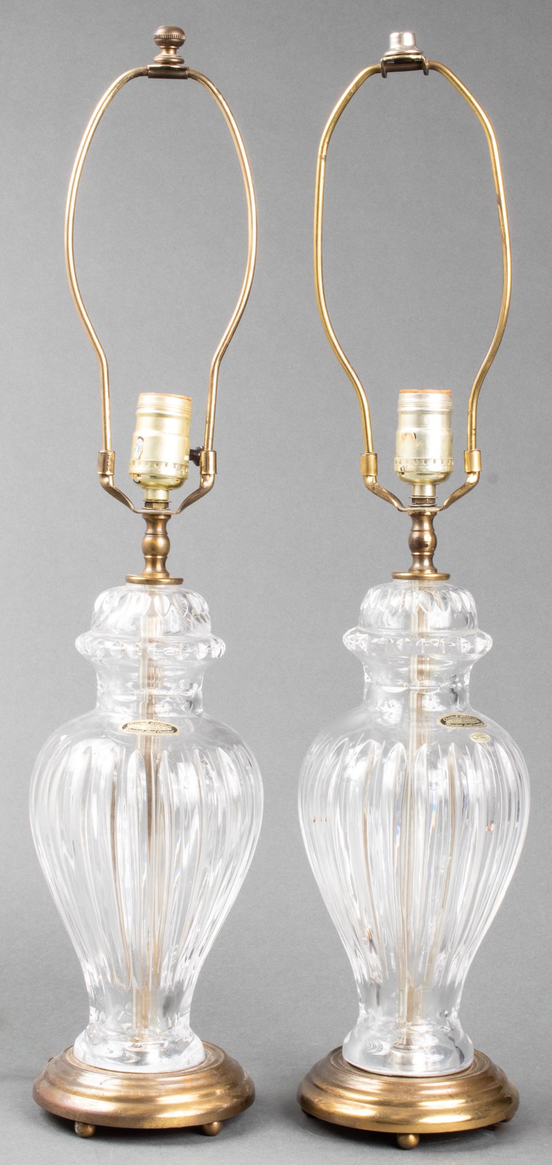 French Hand Made Crystal Lamps, Pair (1 of 5)