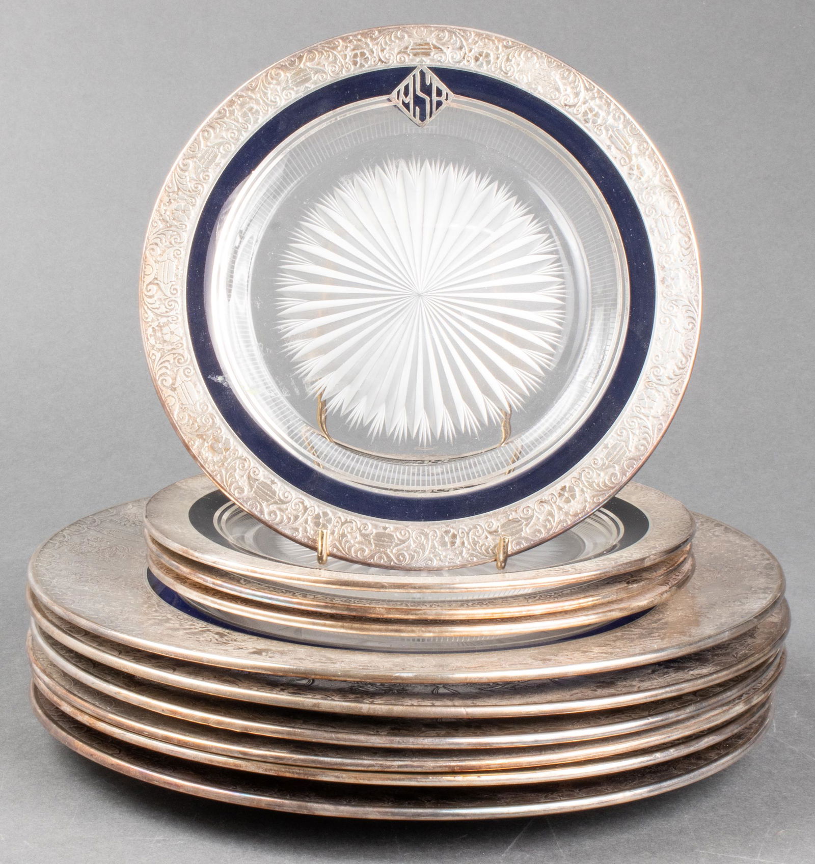 Sterling Silver and Crystal Dinner/Salad Plates 10 (1 of 8)