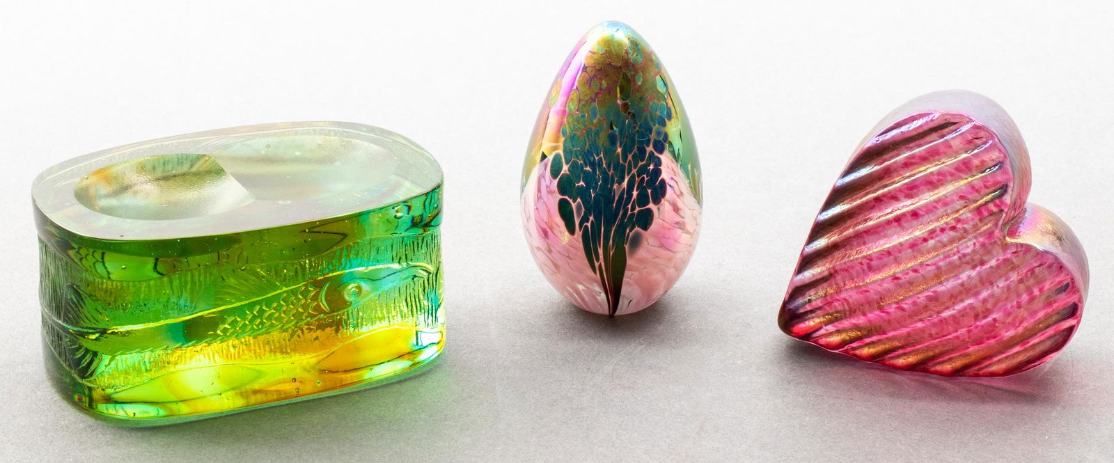 Iridescent Art Glass Paperweights, 3 Pcs. (1 of 8)