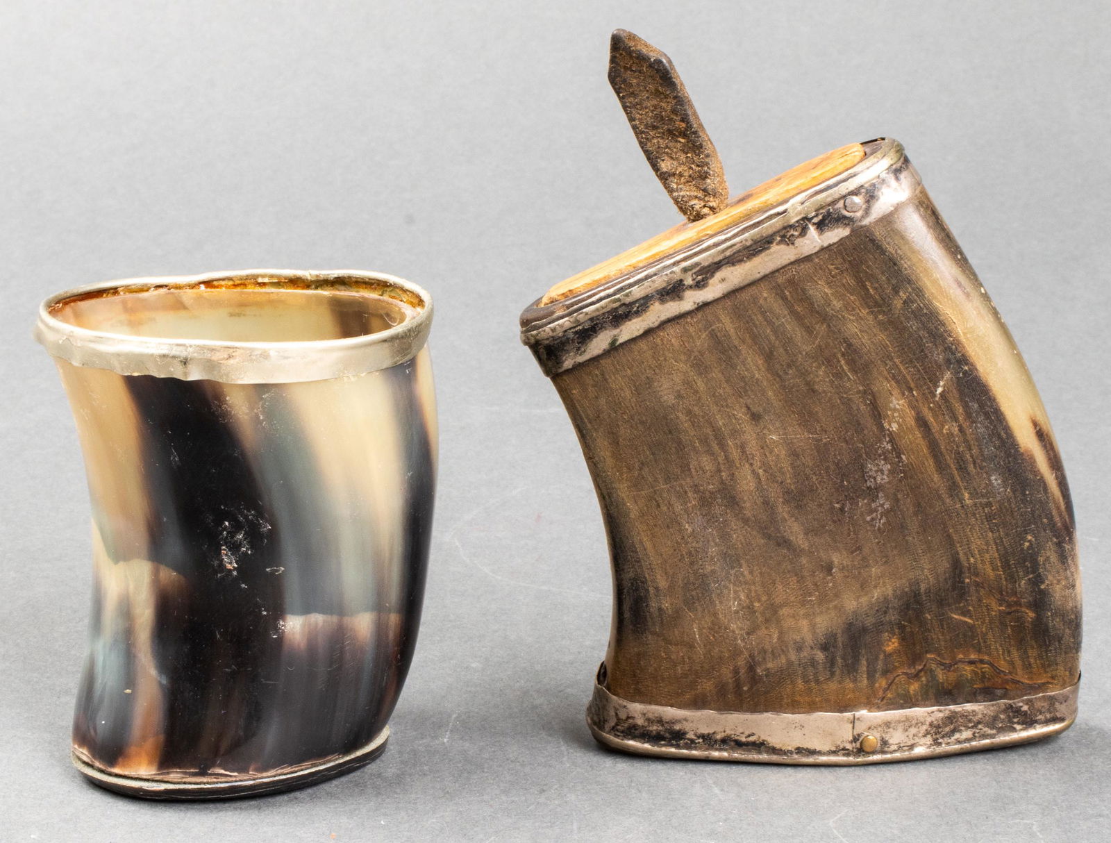 Horn & Sterling Silver Lidded Vessel & Cup, 2 (1 of 8)