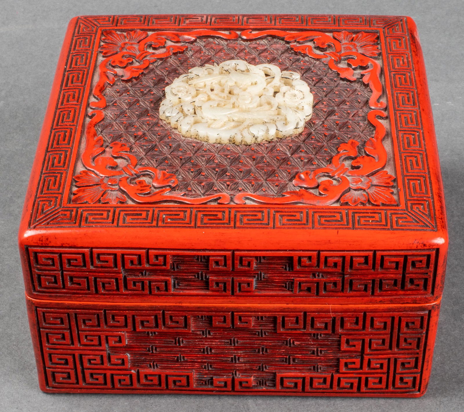 Chinese White Jade Over Lacquer Square Box (1 of 10)