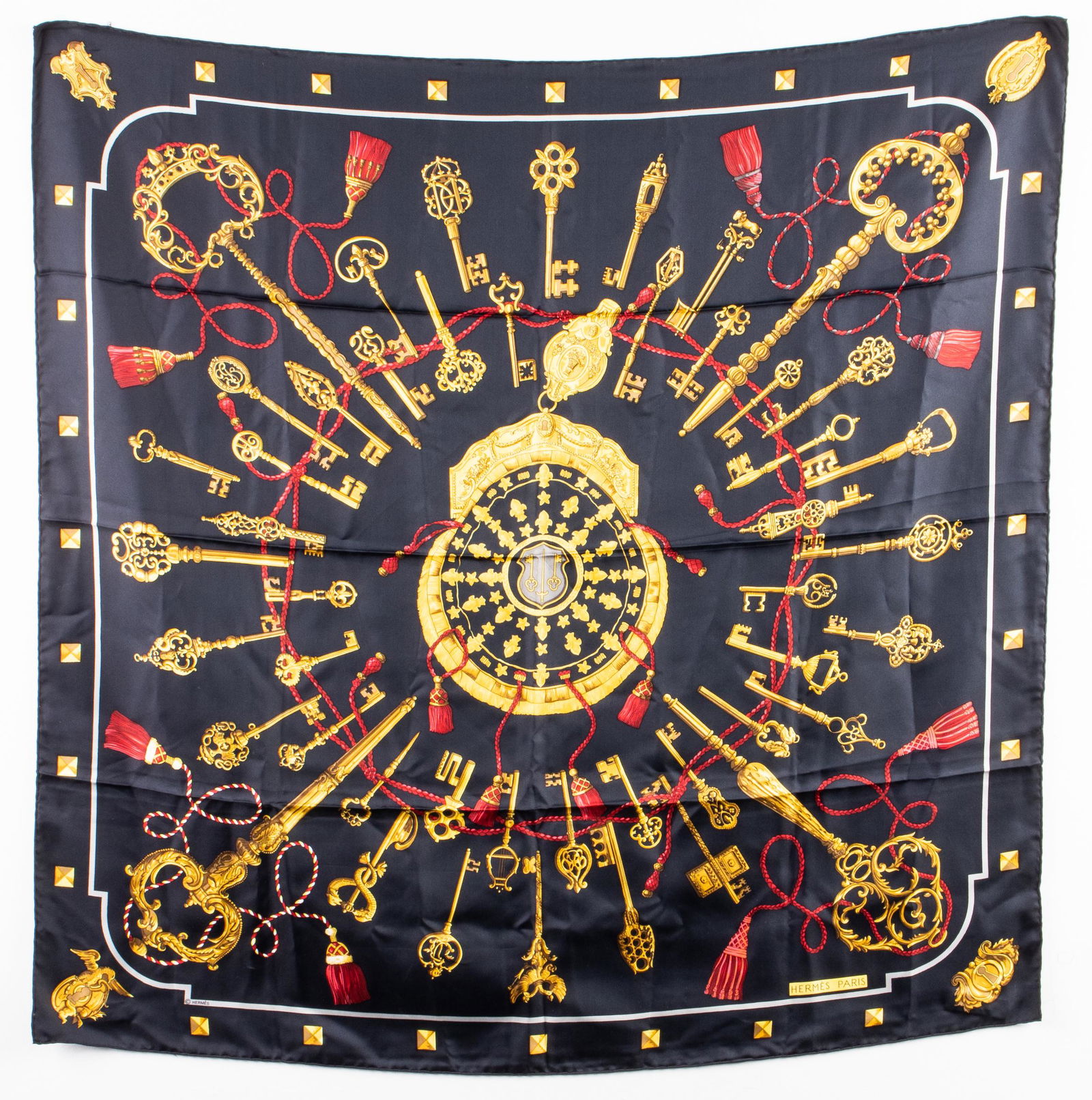 Hermes "Les Clefs" Silk Scarf (1 of 4)