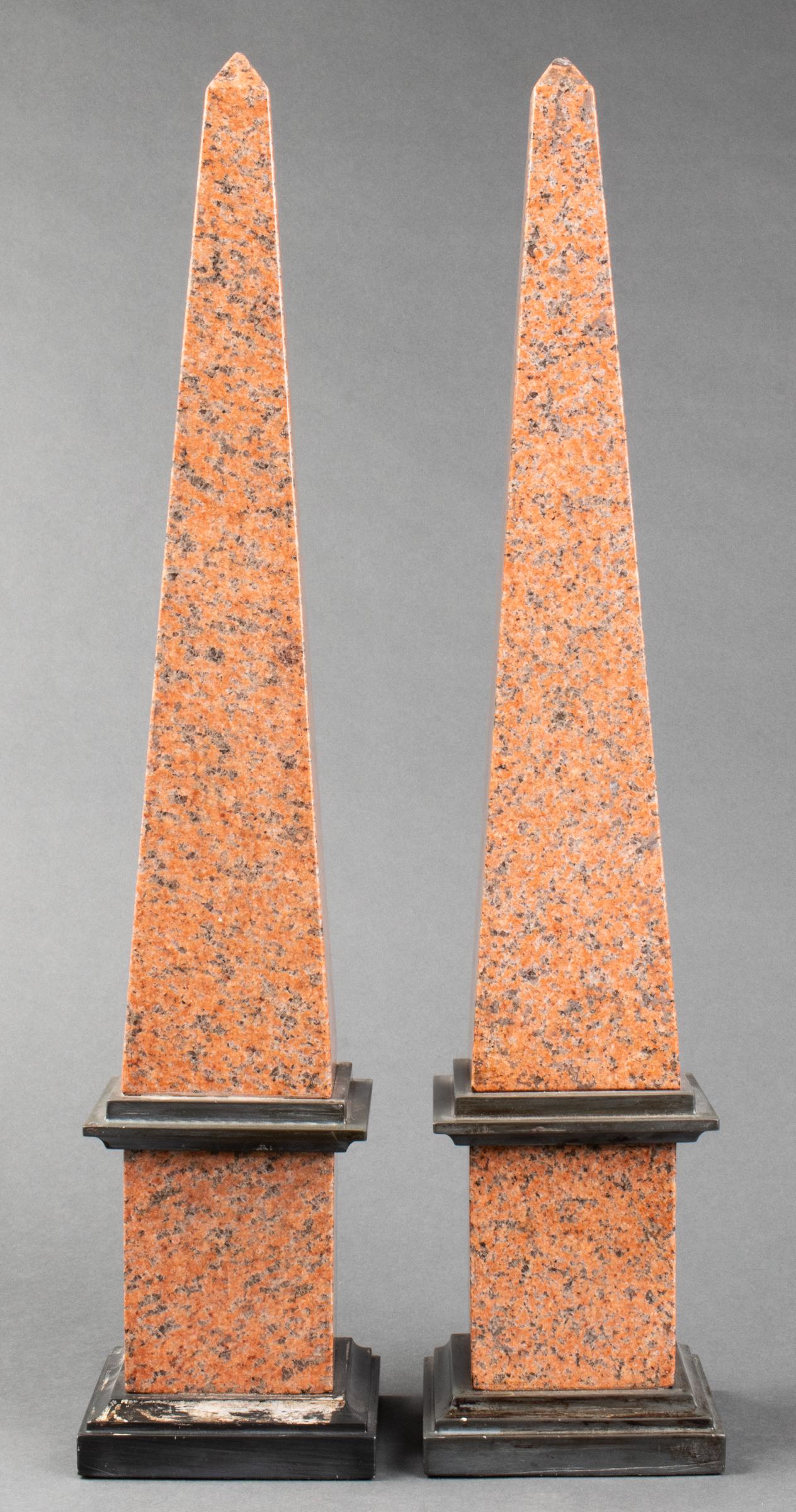 Large Grand Tour Granite Obelisks, Pair (1 of 10)