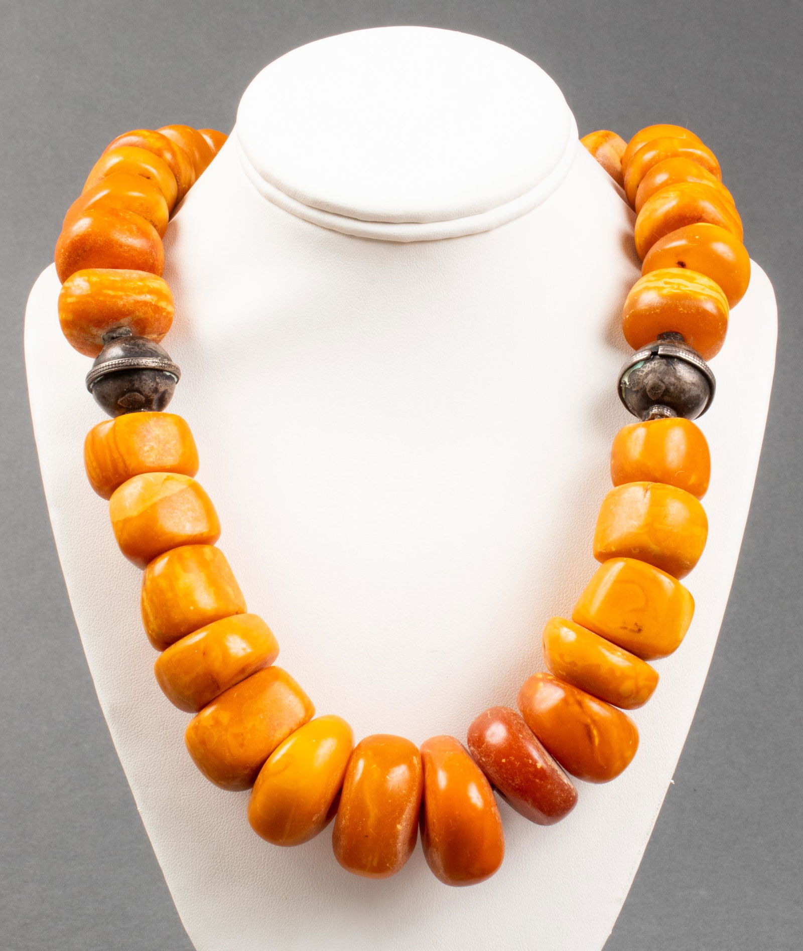 Antique Silver Natural Baltic Amber Bead Necklace (1 of 6)