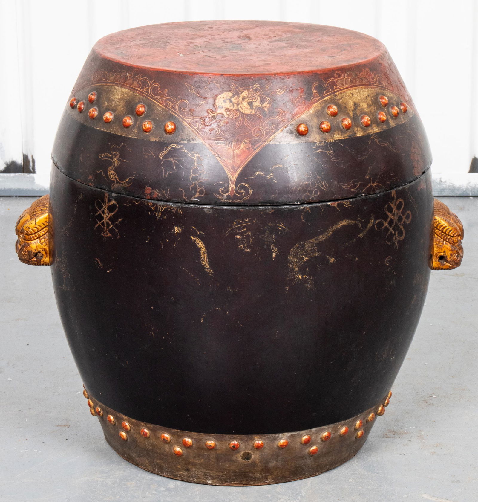 SouthEast Asian Polychrome Decorated Lidded Vessel (1 of 5)