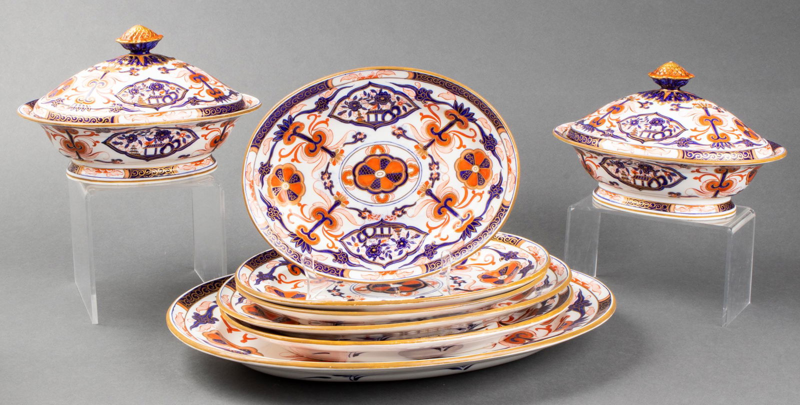 Chinese Imari Porcelain Dinner Service Dishes, 8 (1 of 17)