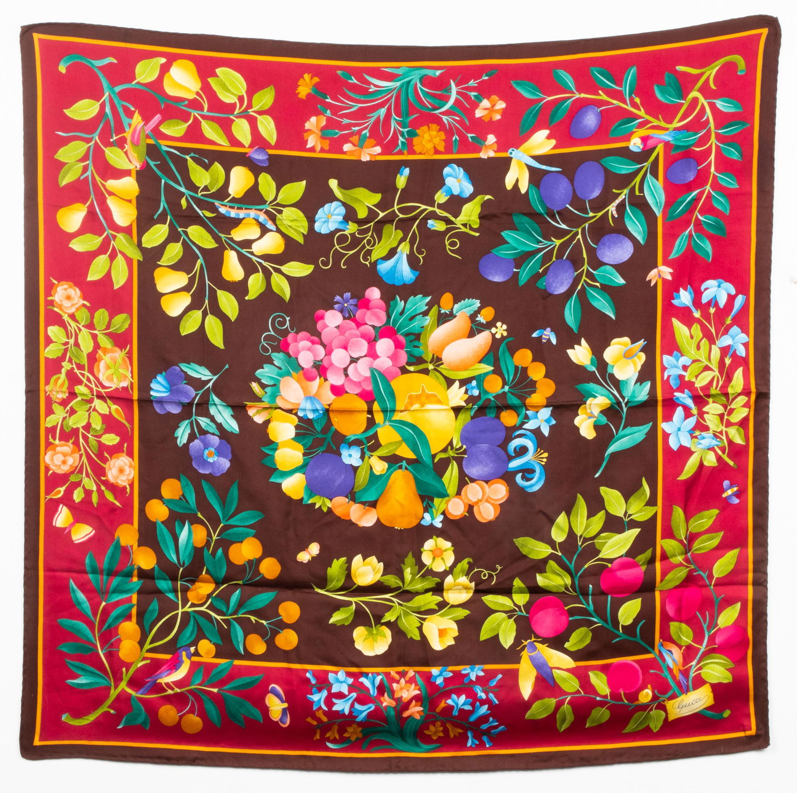 Gucci Silk Floral And Fruit Scarf (1 of 6)