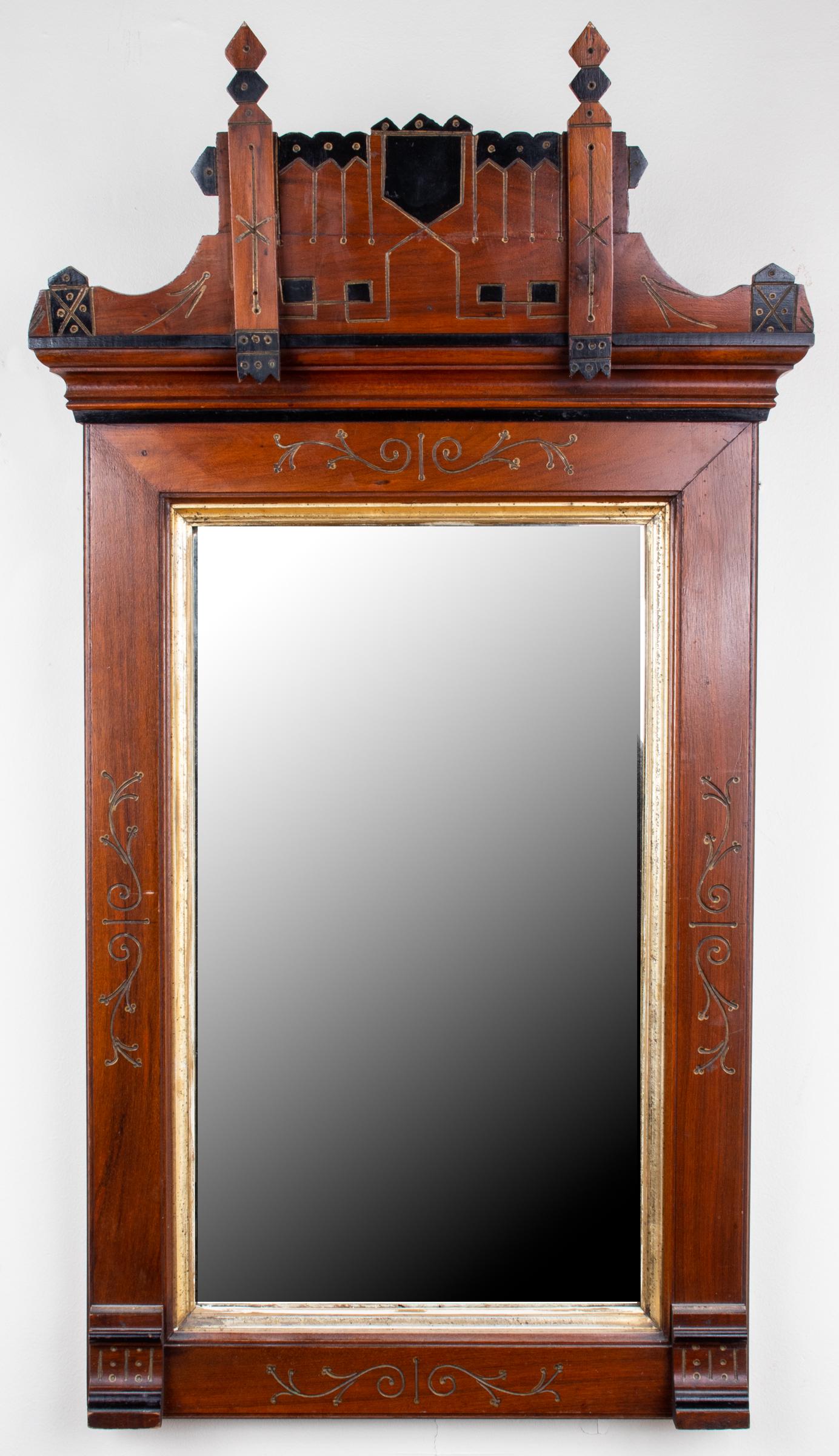 Aesthetic Carved Parcel Ebonized Mirror (1 of 4)