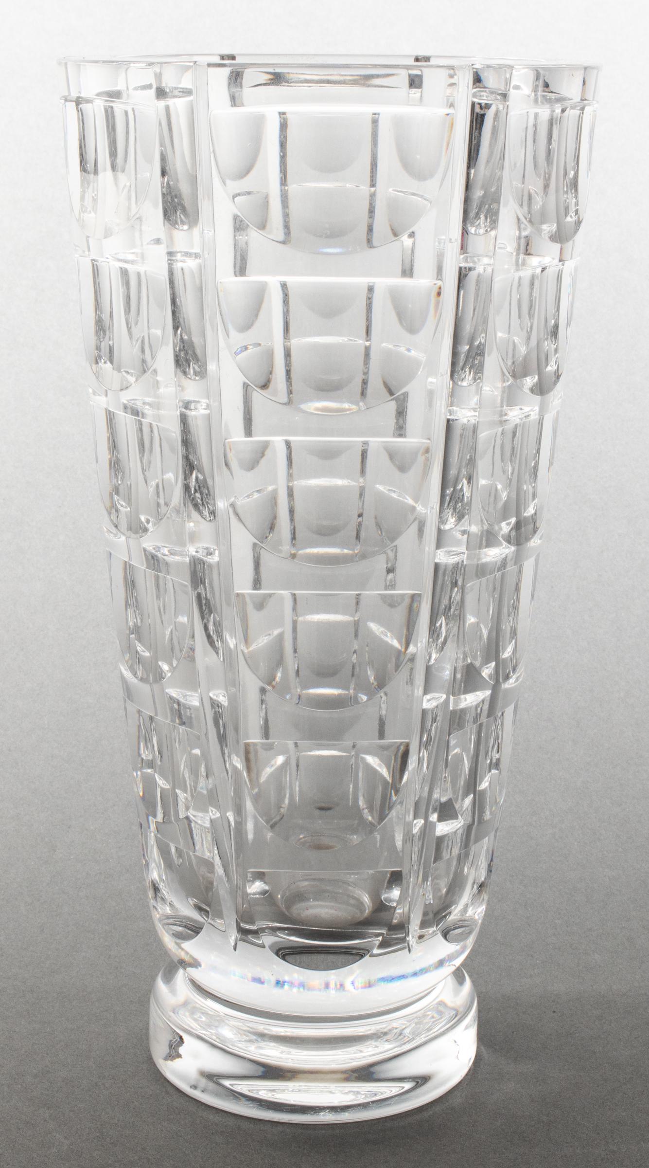 Orrefors Large Cut Crystal Geometric Pattern Vase (1 of 8)