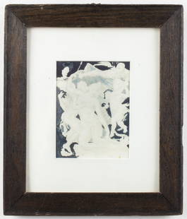 Mark Innerst "An Allegory By Bronzino" Ink Drawing: Mark Innerst (American, b. 1957), "An Allegory By Bronzino," 1985, ink and pencil on paper, frame reverse bearing gallery label: "Curt Marcus Gallery" with artist's name, title, date, and medium. Imag