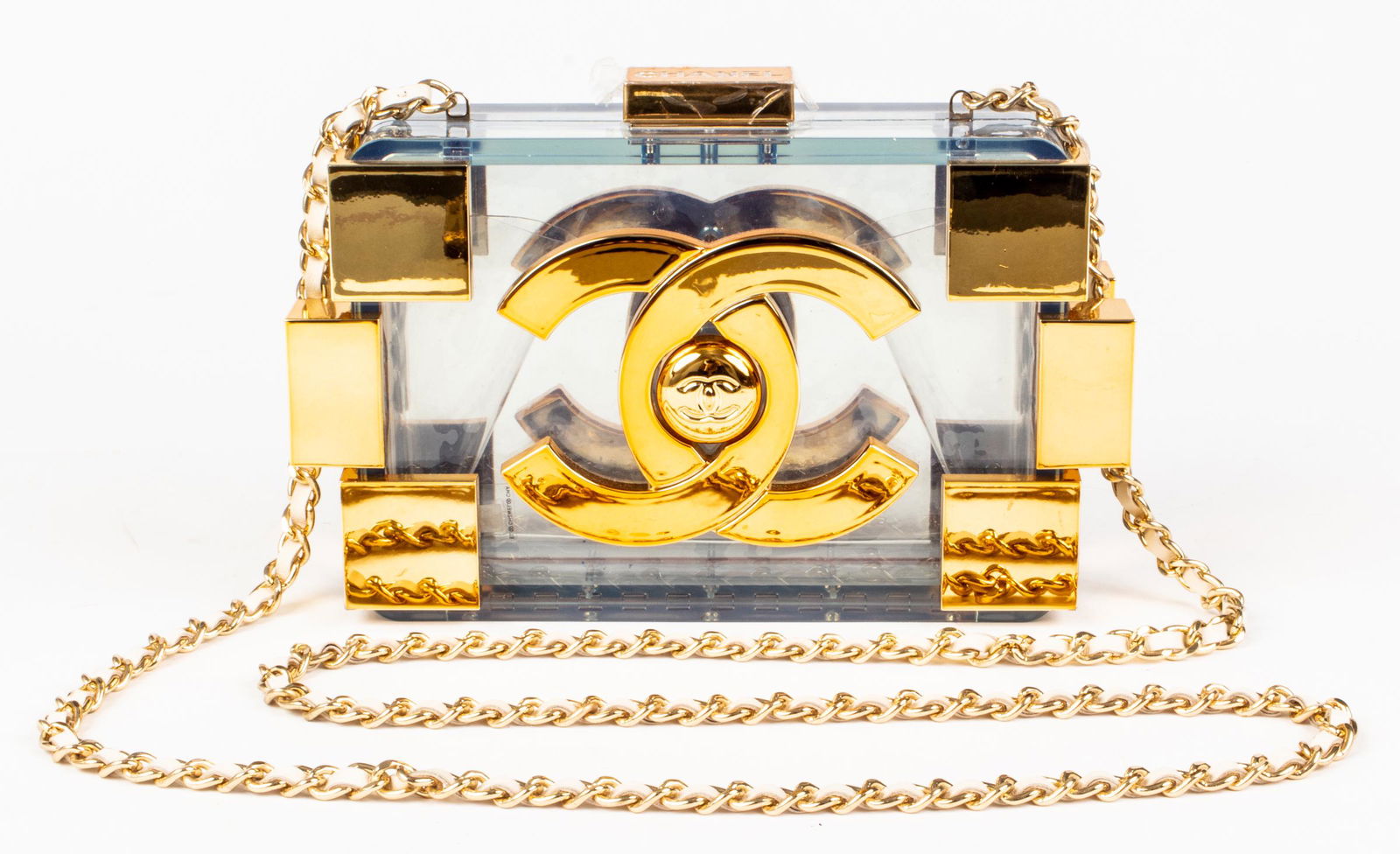 Lucite And Gilt Metal Clutch Handbag (1 of 5)