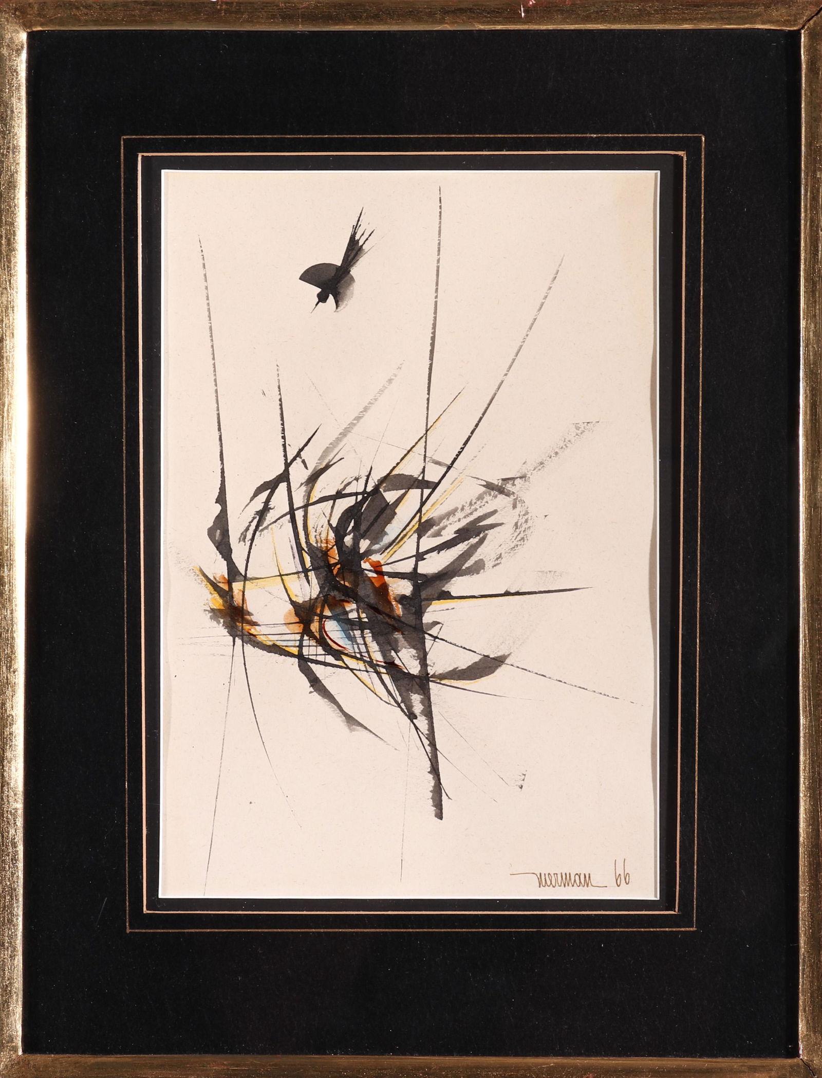 Leonardo Nierman Watercolor on Paper (1 of 4)