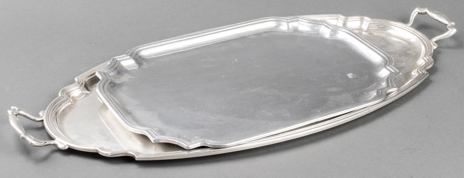 English Silverplate & Pewter Serving Trays, 2 (1 of 8)