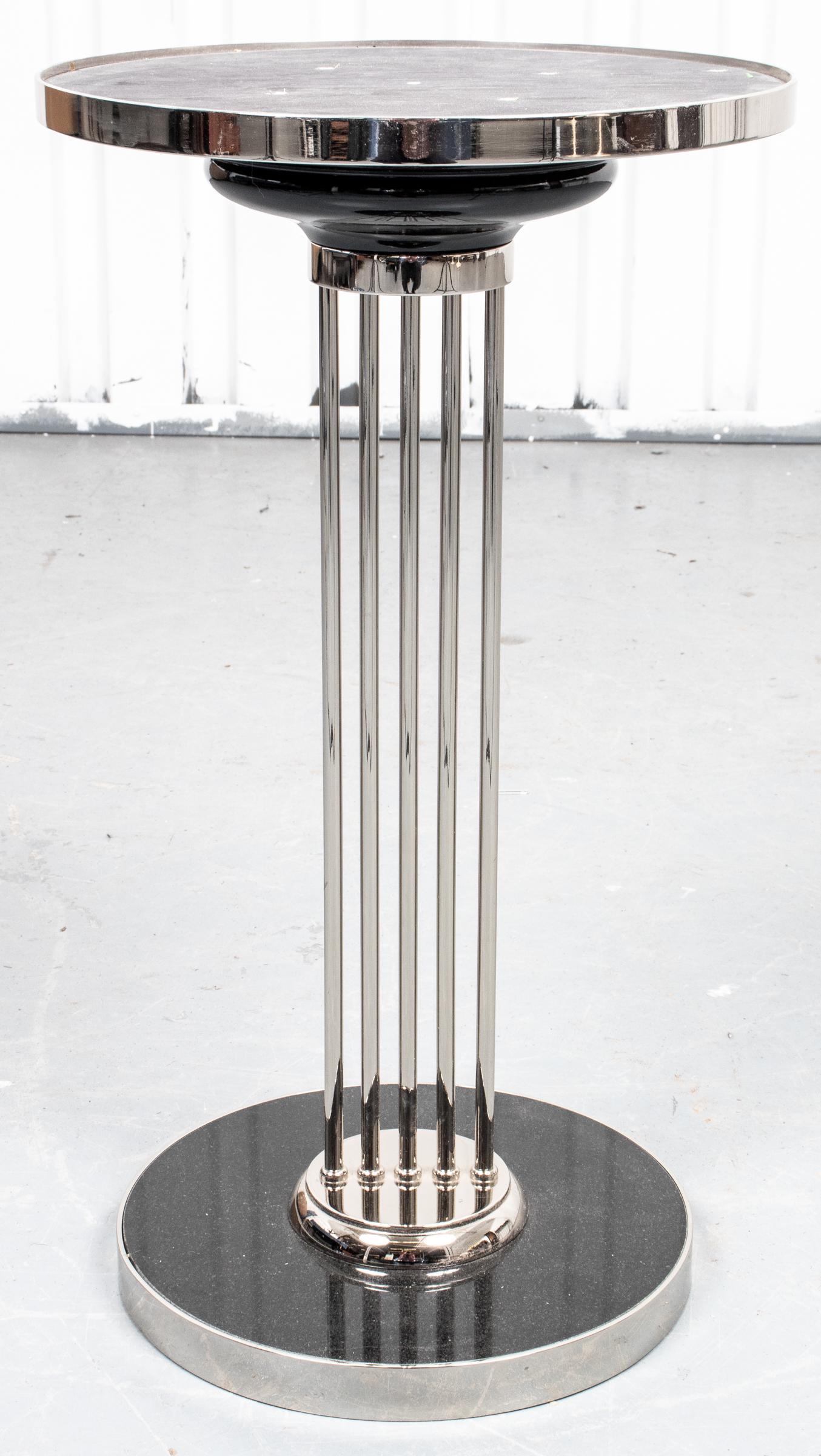 Art Deco Chrome and Stone Side Table (1 of 8)