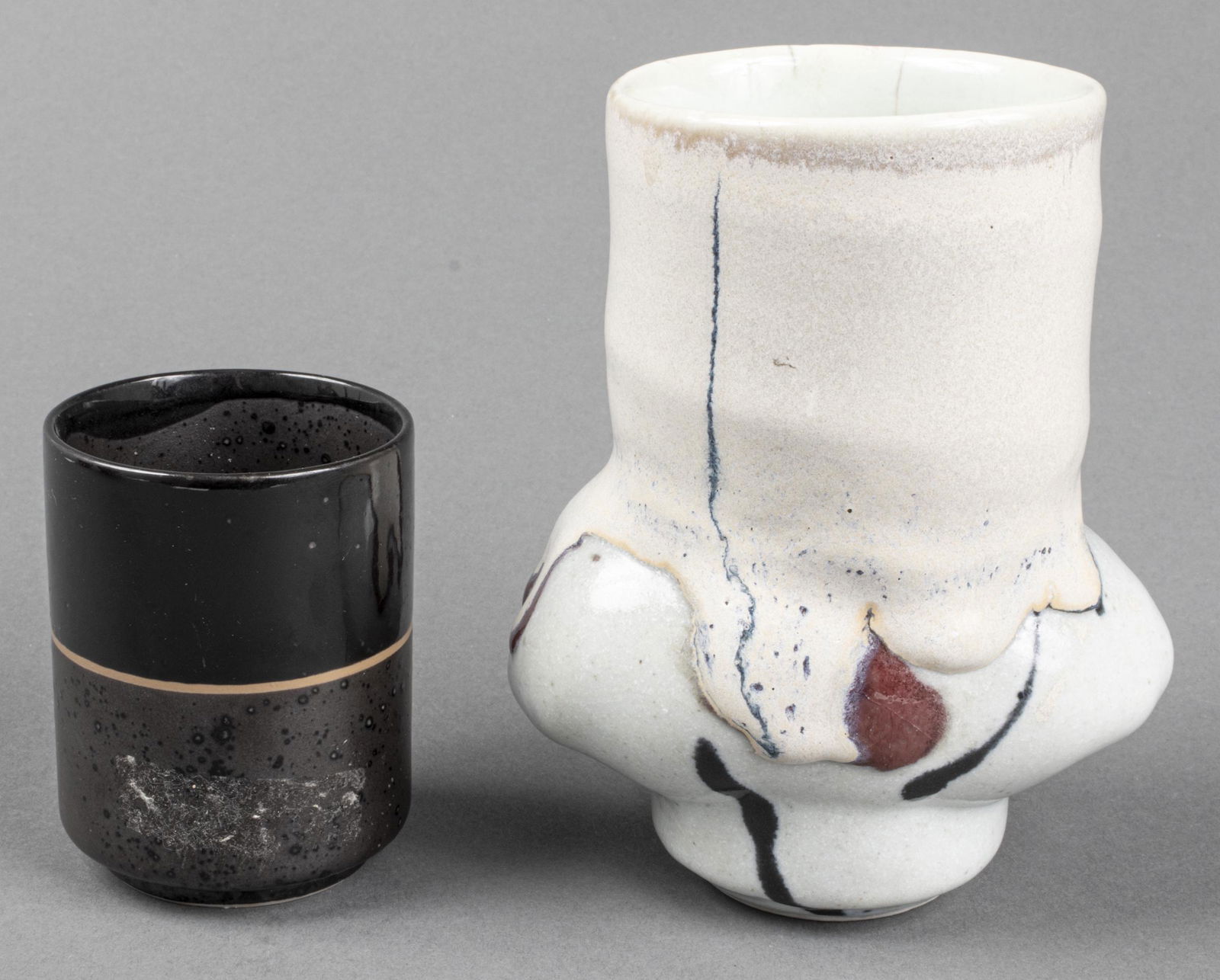 Illegibly Signed Glazed Ceramic Vase & Cup, 2 (1 of 10)