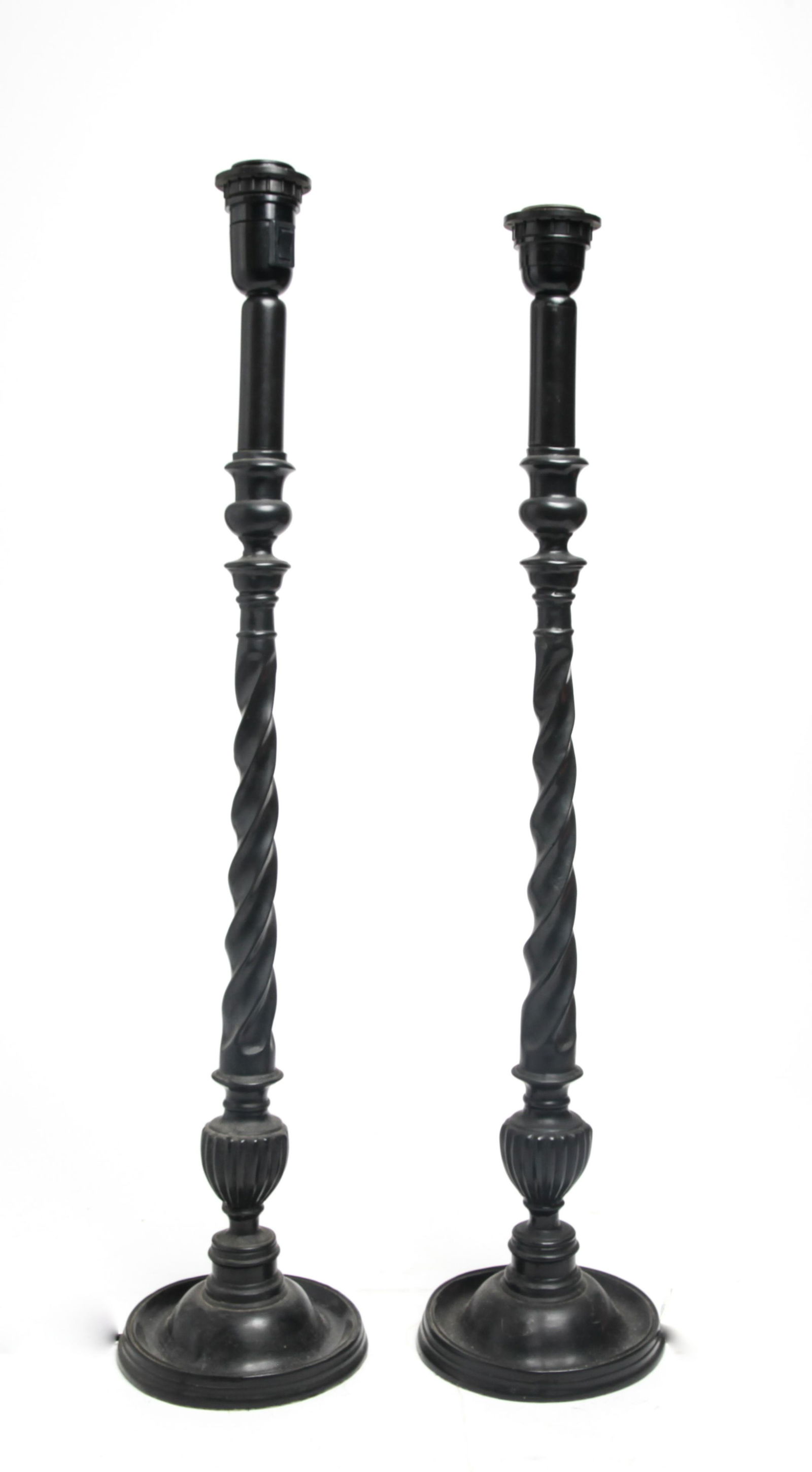 Twist Motif Candlestick Table Lamps Composite Pair (1 of 4)