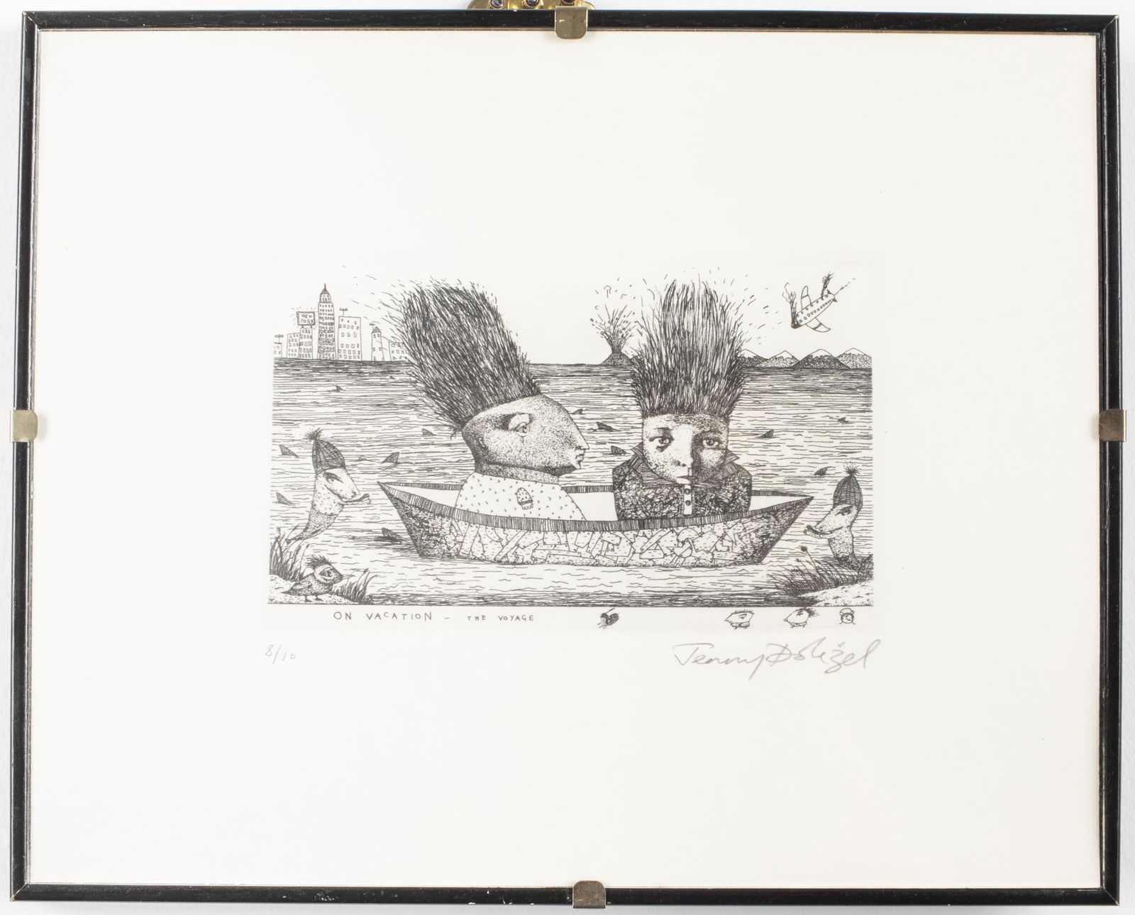 Jenny Dolezel "On Vacation-The Voyage" Etching (1 of 5)