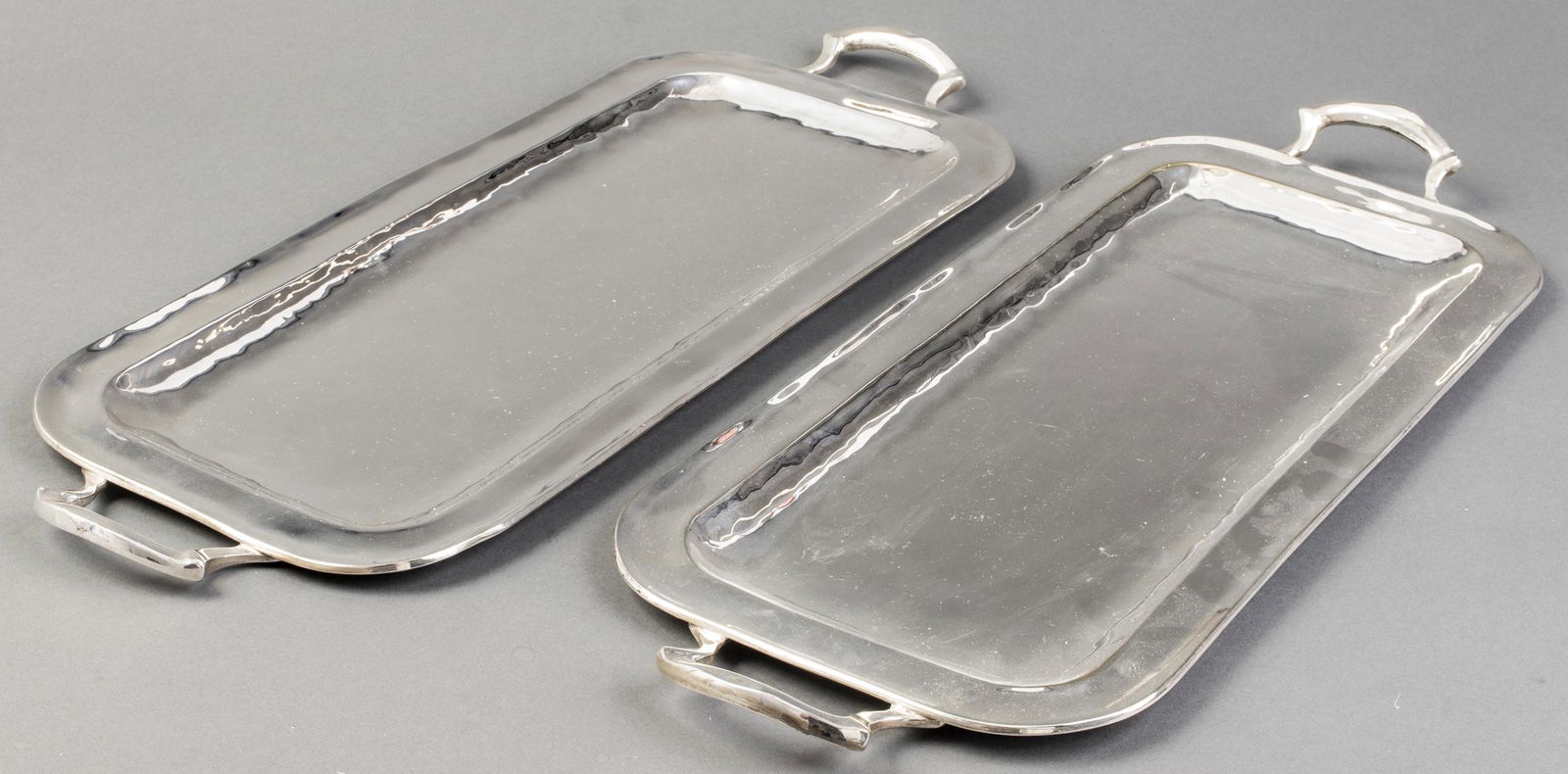 Silverplate Serving Trays with Handles, Pair (1 of 4)