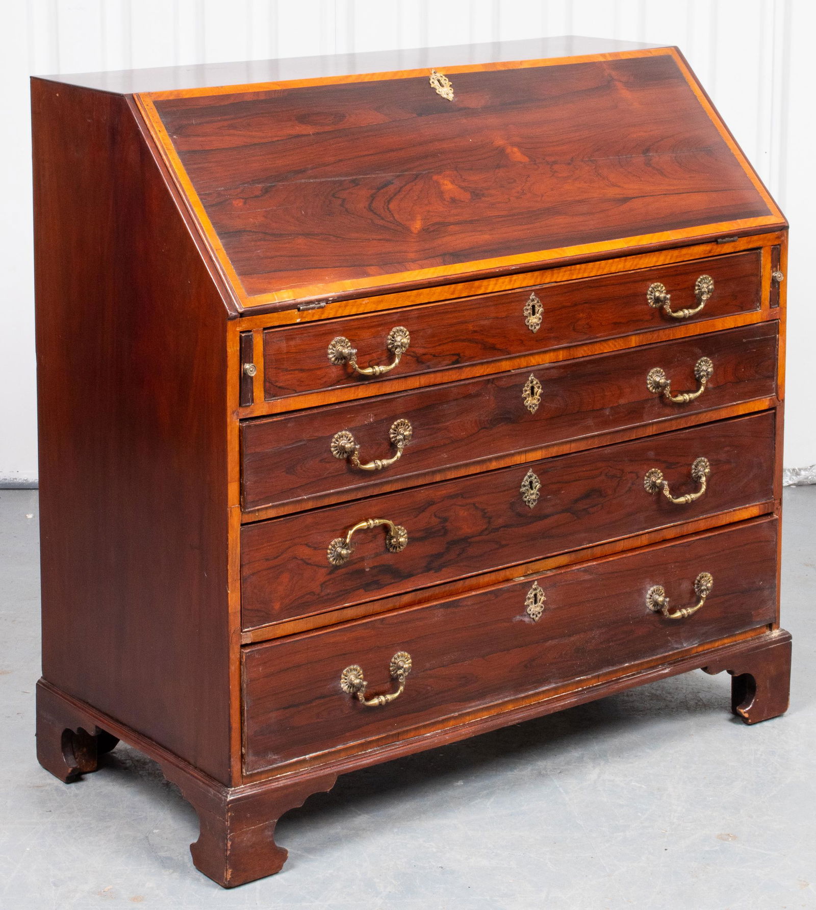 George III Style Walnut Slant Front Desk (1 of 8)