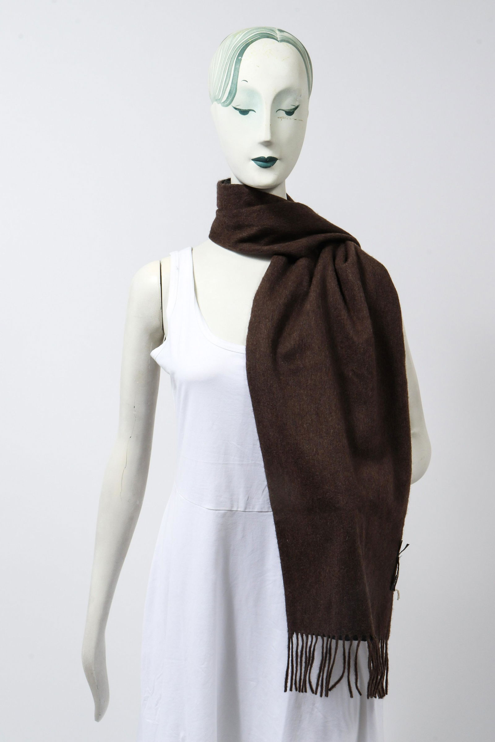 Etro Milano Silk & Cashmere Paisley Scarf: Etro Milano Italian silk and cashmere paisley shawl with fringe on both ends, maker's tag. 66" L x 13" W.