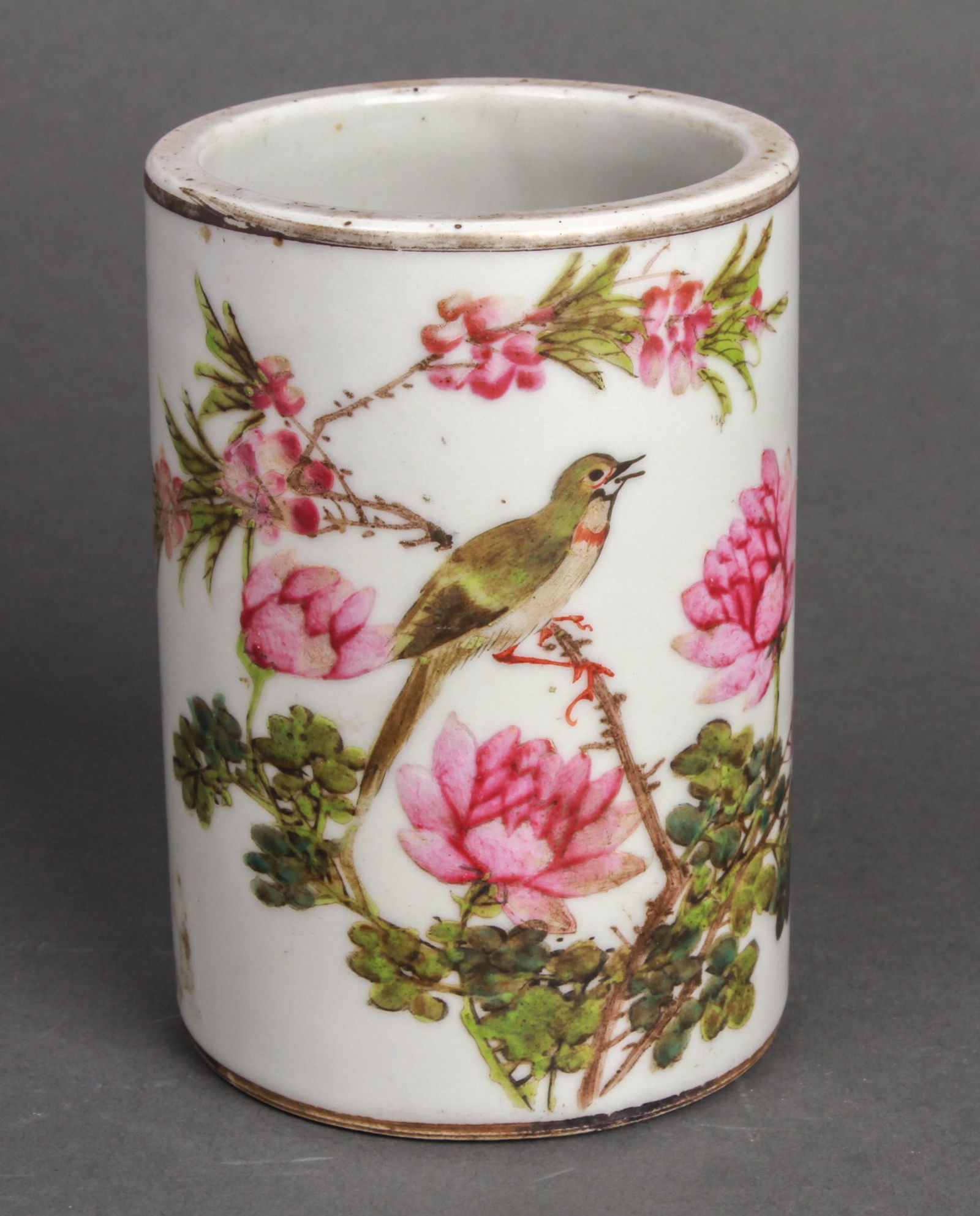 Chinese Hand-Painted Porcelain Brush Pot (1 of 5)
