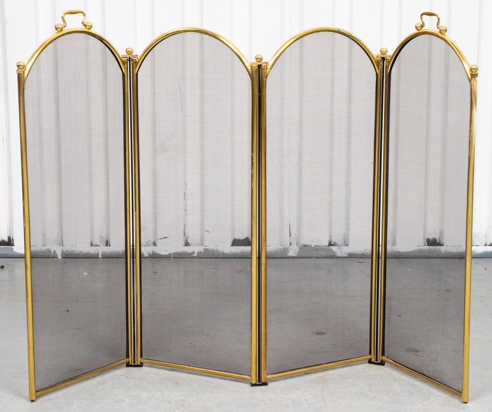 Brass Four Panel Fire Screen (1 of 4)
