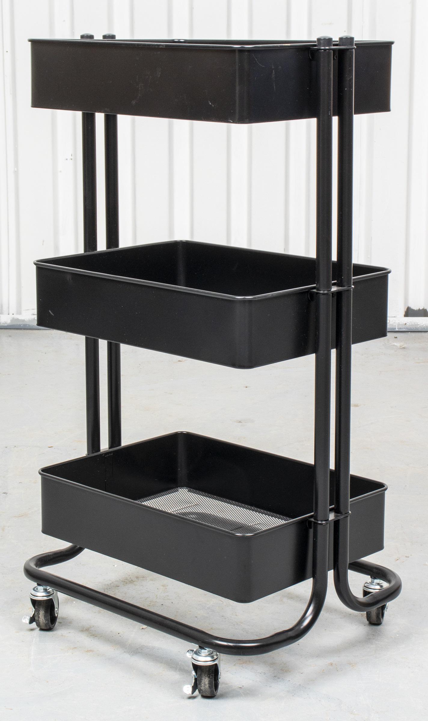 Black Three Tier Rolling Cart (1 of 3)
