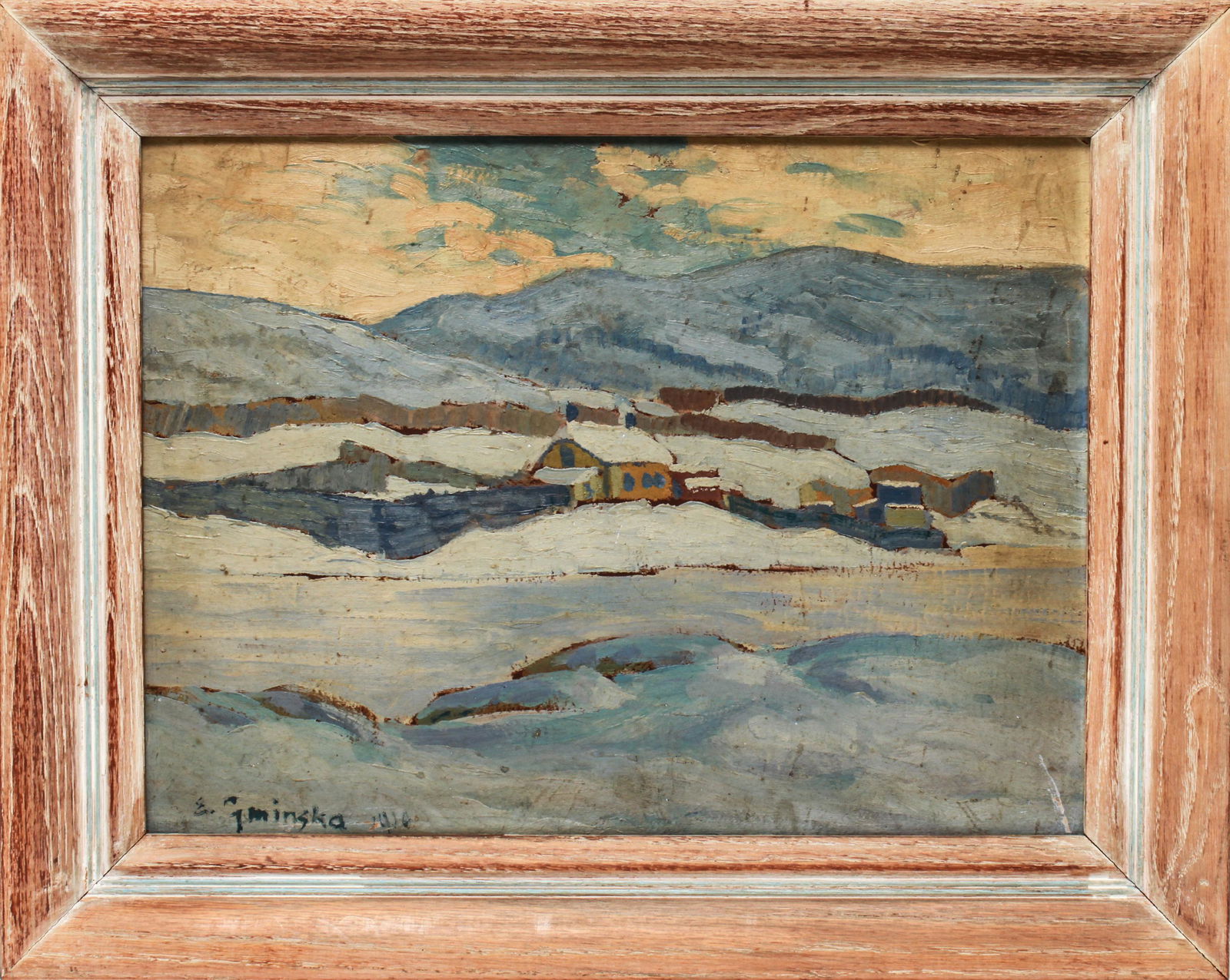 Engelbert Gminska Winter Landscape Oil on Board (1 of 8)