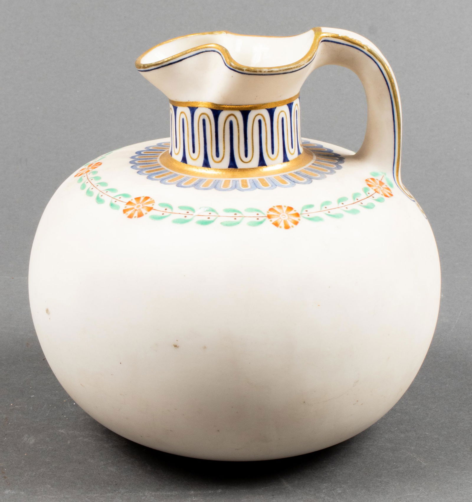 Gilt Trimmed Hand Painted Ceramic Pitcher (1 of 4)