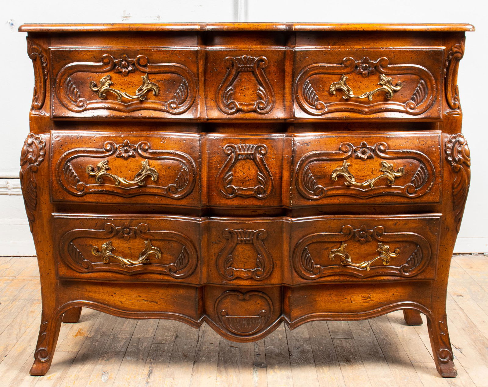 Louis XV Provincial Style Carved Fruitwood Commode (1 of 10)